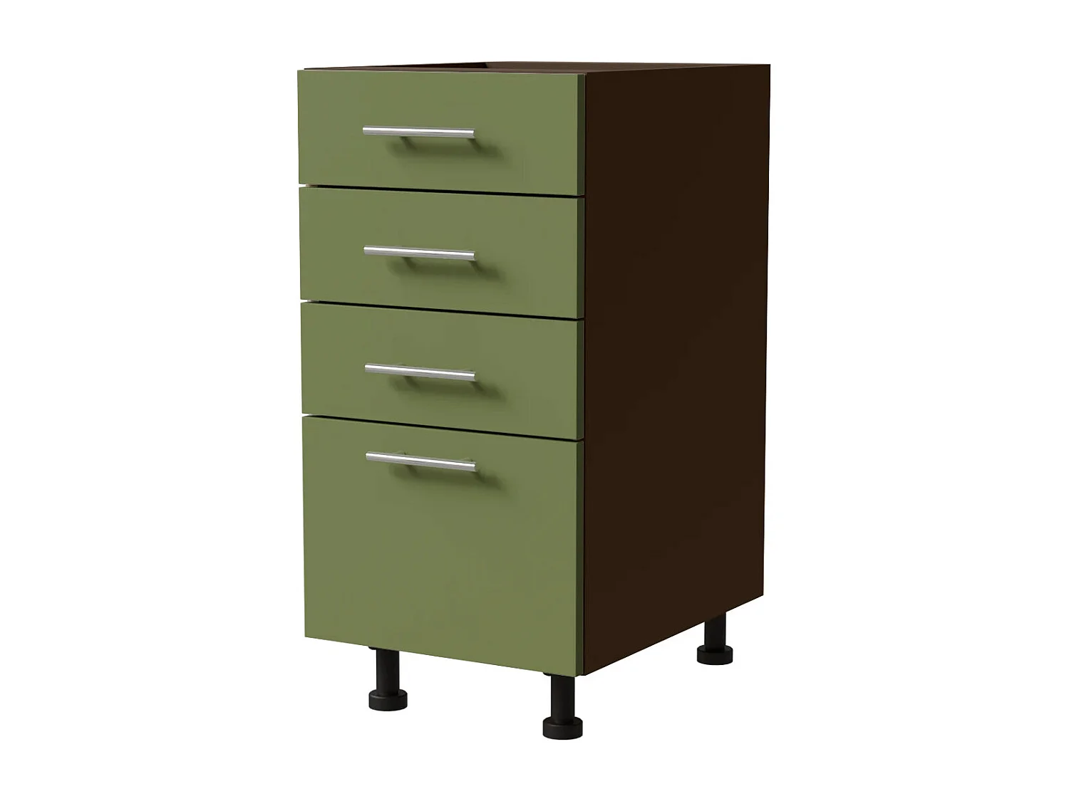 SCHUBLADENUNTERSCHRANK Brerra D4M/40 Korpus lava / Front RAL 6025 farngrün Matt 40 / 50 / 82 cm