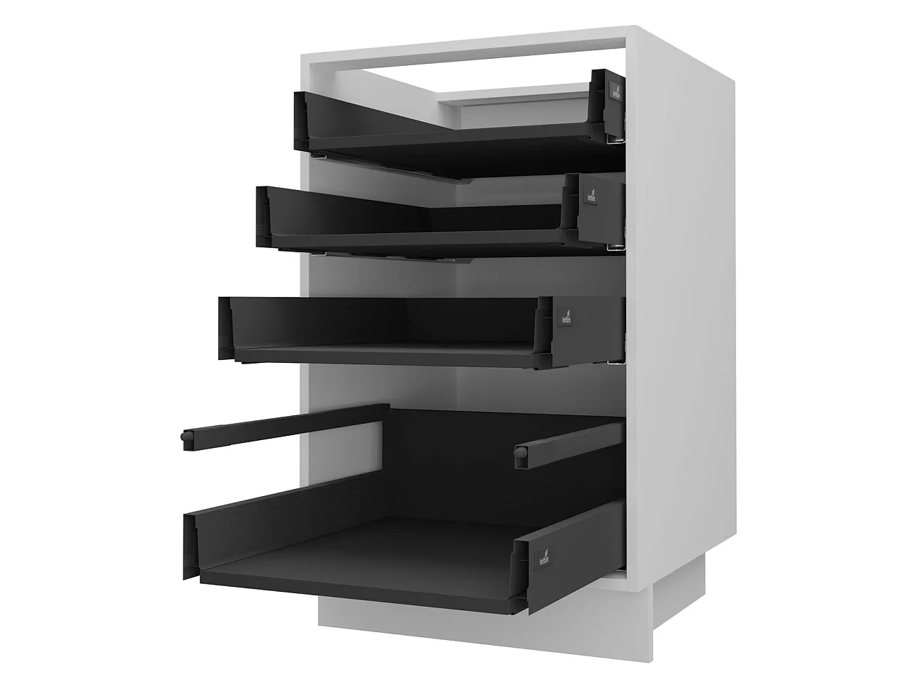 SCHUBLADENUNTERSCHRANK Brerra D4A/40 Korpus weiß / Front RAL Wunschfarbe (K5 oder K7) 40 / 50 / 82 cm