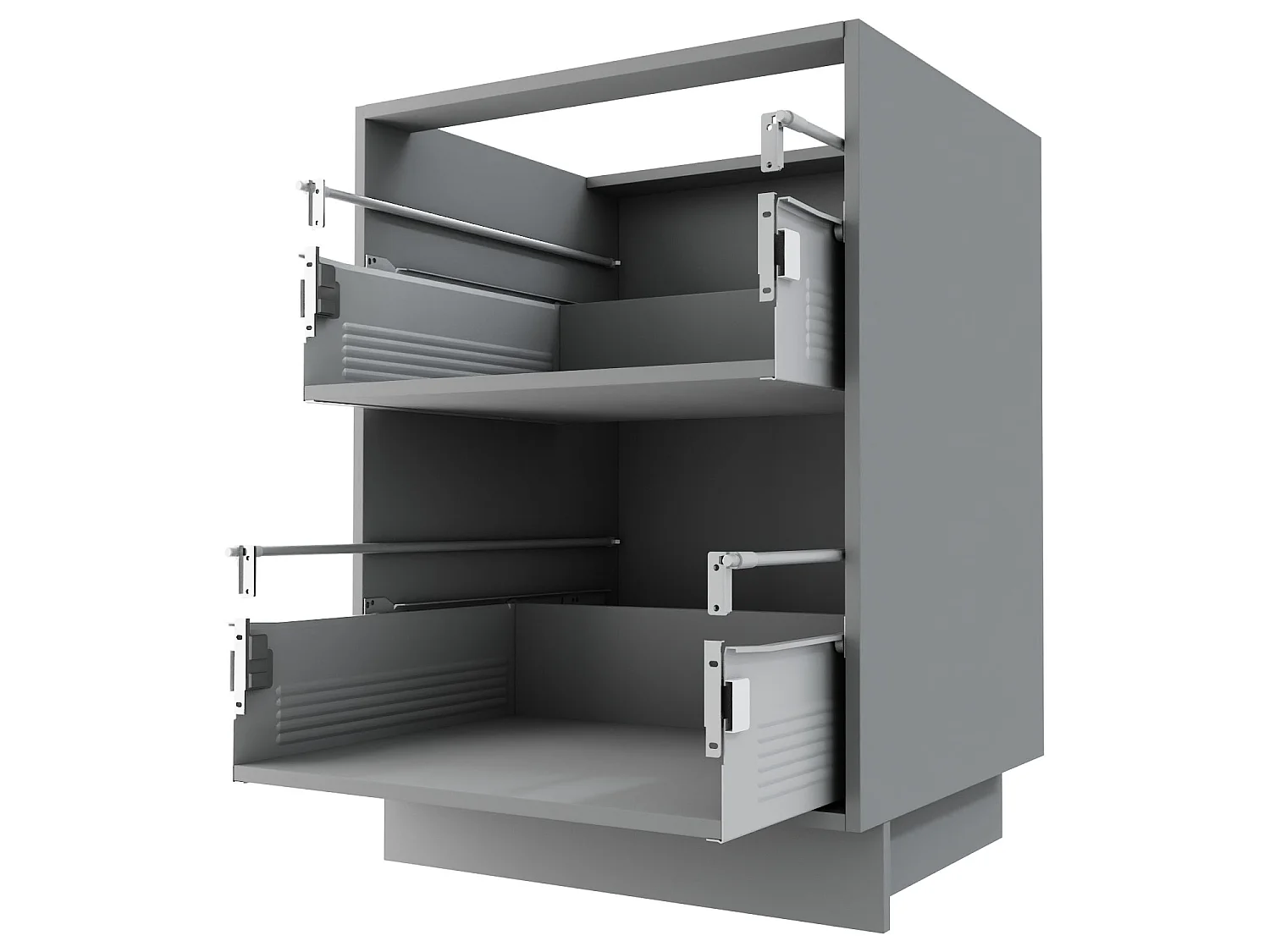 SCHUBLADENUNTERSCHRANK Brerra D2M/60 Korpus grau / Front RAL 3002 karminrot Hochglanz 60 / 50 / 82 cm