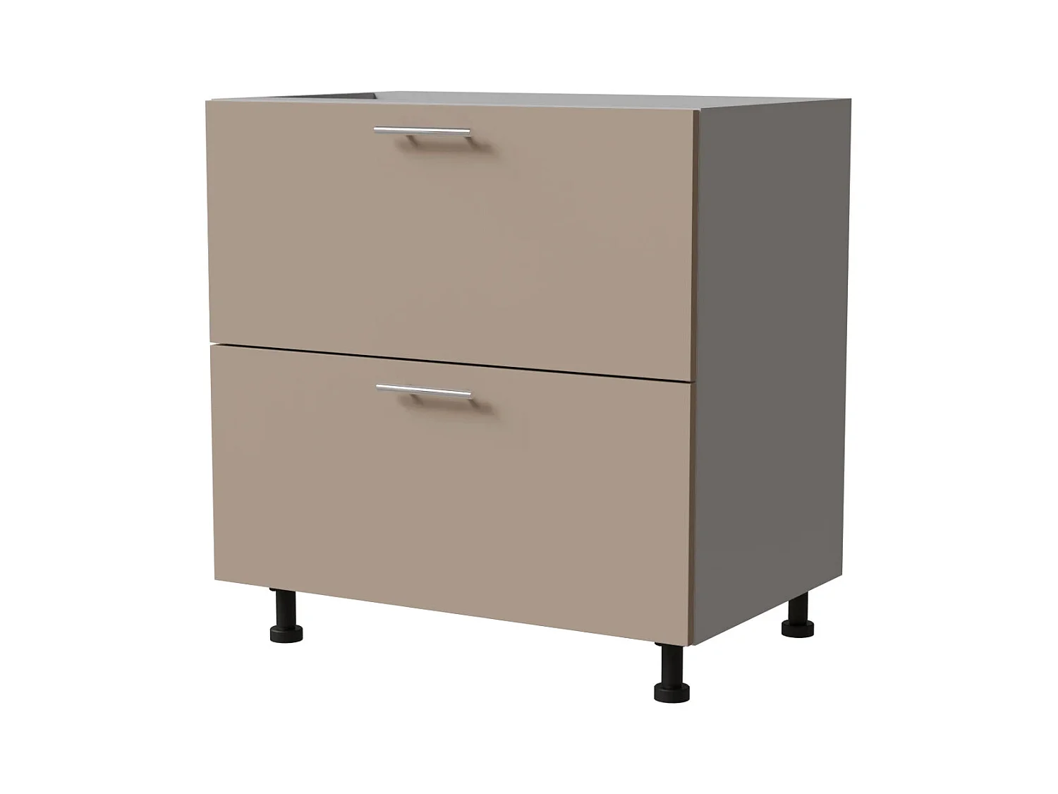 SCHUBLADENUNTERSCHRANK Brerra D2R/80 Korpus grau / Front RAL 1019 graubeige Matt 80 / 50 / 82 cm Schubladensystem REJS Comfort Box