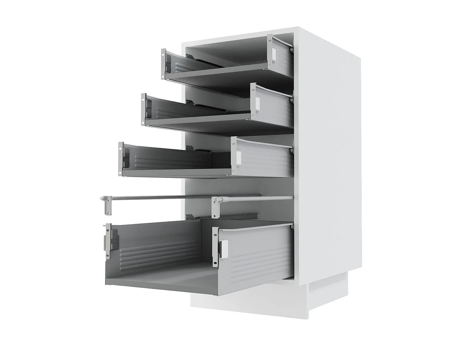 SCHUBLADENUNTERSCHRANK Brerra D4M/40 Korpus weiß / Front RAL Wunschfarbe (K5 oder K7) 40 / 50 / 82 cm