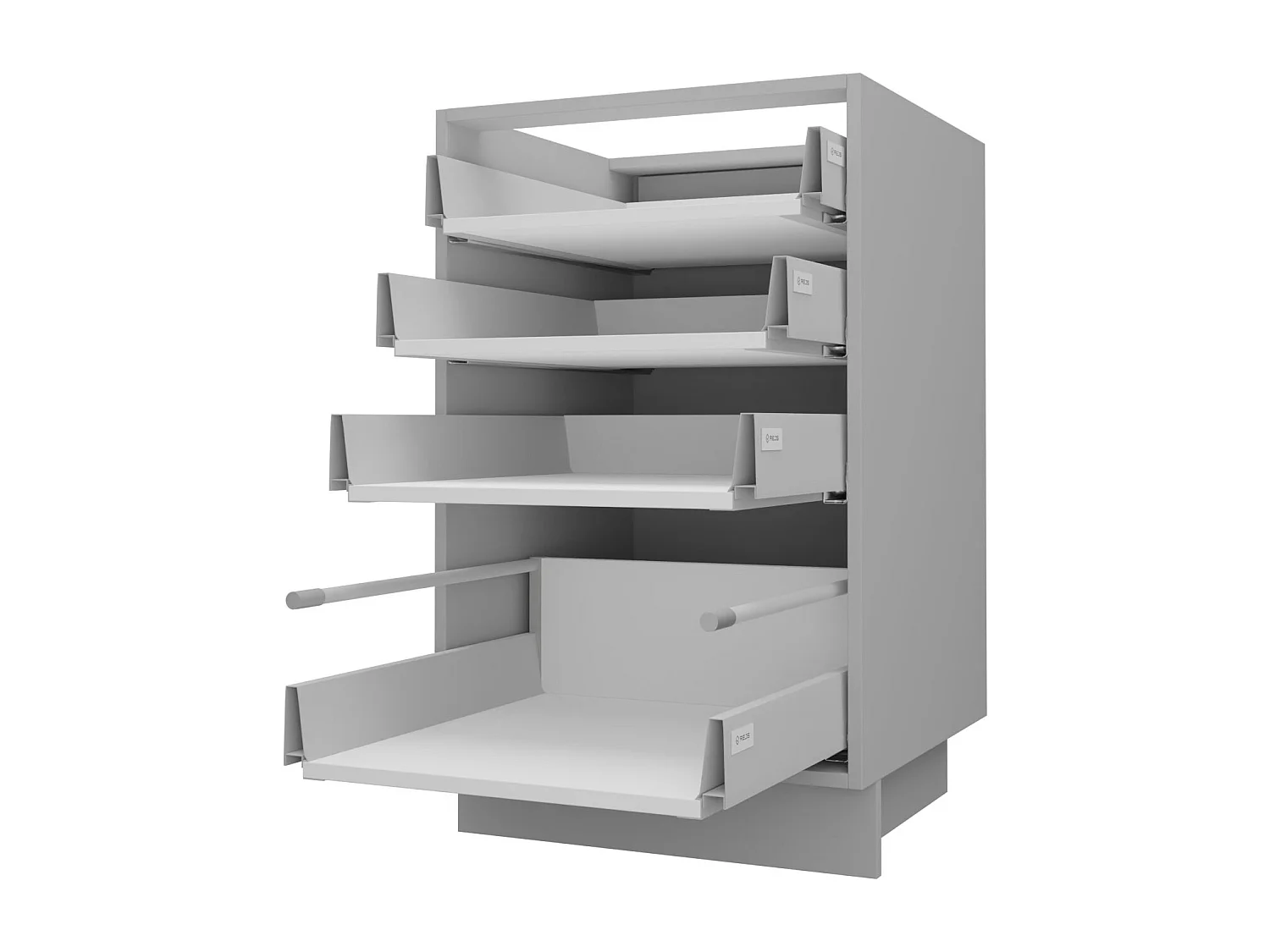 SCHUBLADENUNTERSCHRANK Brerra D4R/40 Korpus grau / Front RAL 6025 farngrün Matt 40 / 50 / 82 cm