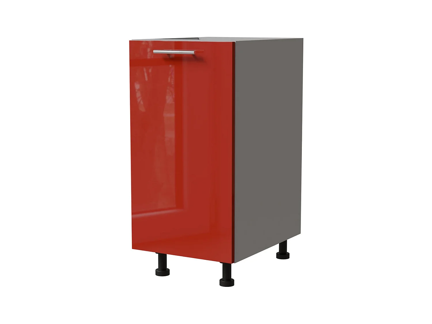 KÜCHENUNTERSCHRANK Brerra D1D/40/kargo RAL 3002 karminrot Hochglanz / grau 40 / 50 / 82 cm