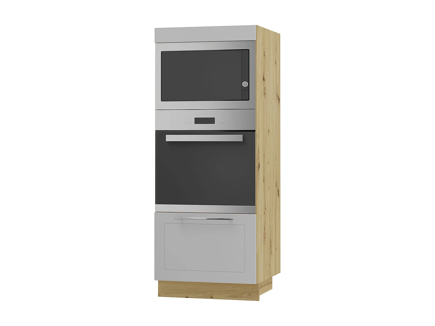 BACKOFENHOCHSCHRANK Kvantum D5AA/60/154 Dust Grey Matt / Eiche Artisan Matt 60 / 59 / 154cm