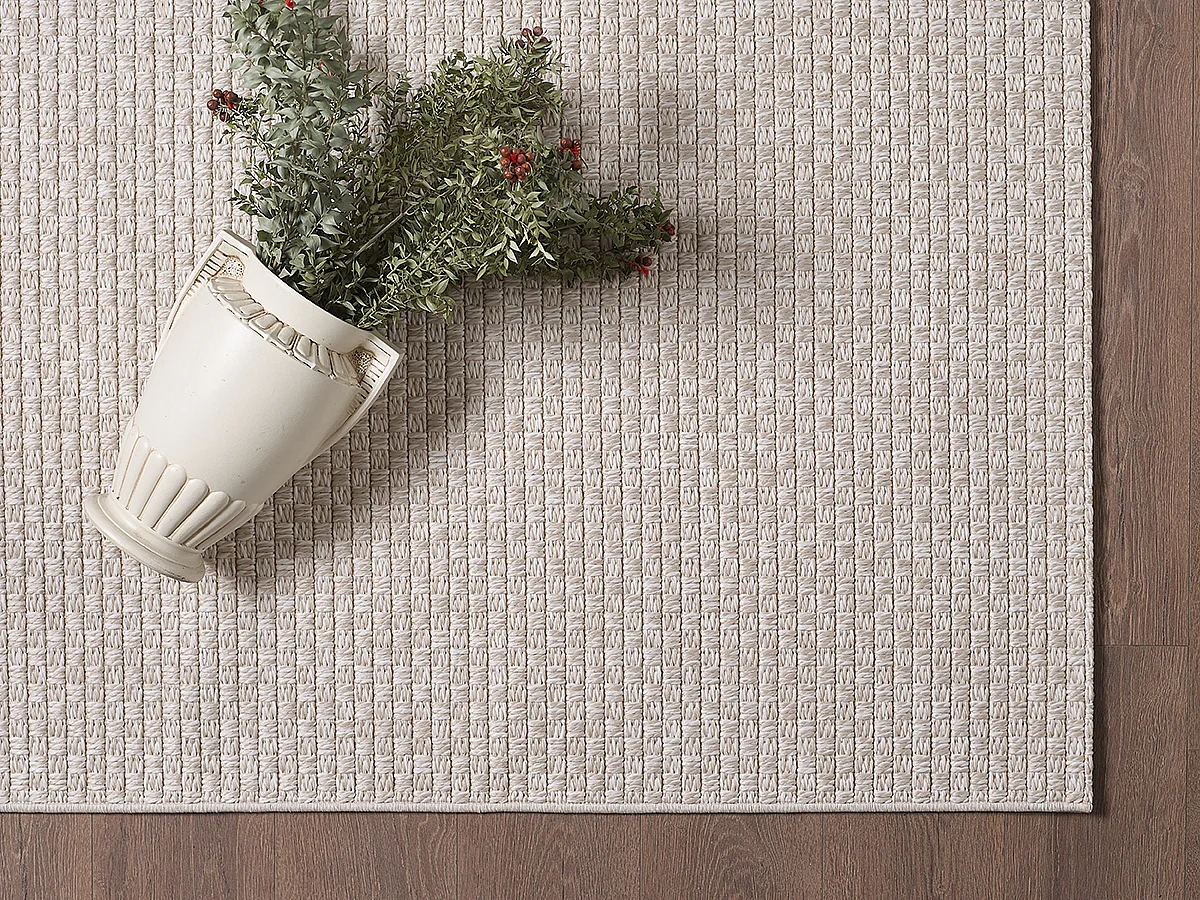 Tapis Maldives extérieur design boho, Beige, 160 x 230 cm