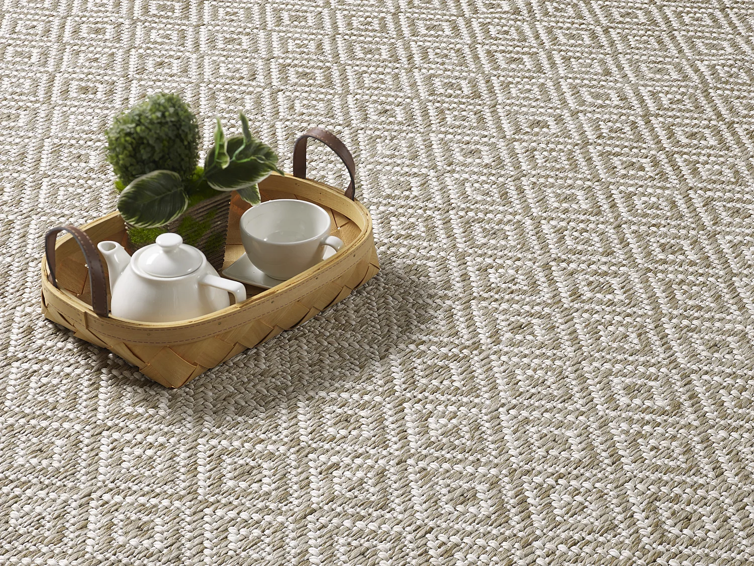 Tapis Maldives extérieur design diamant boho, Marron, 160 x 230 cm