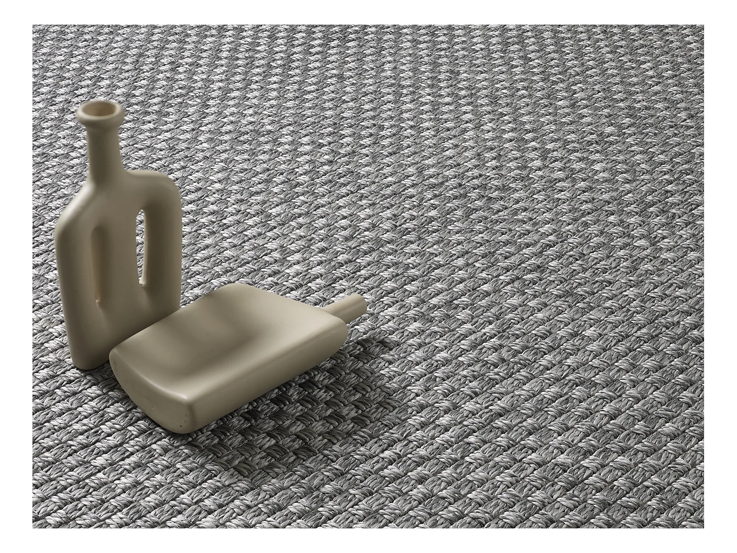 Tapis Maldives extérieur design boho, Gris, 240 x 340 cm