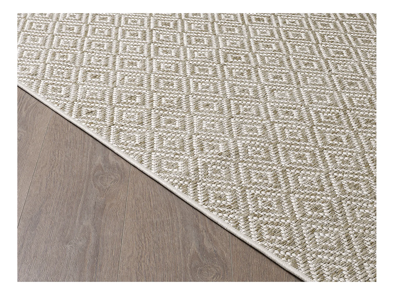 Tapis Maldives extérieur design diamant boho, Marron, 80 x 150 cm