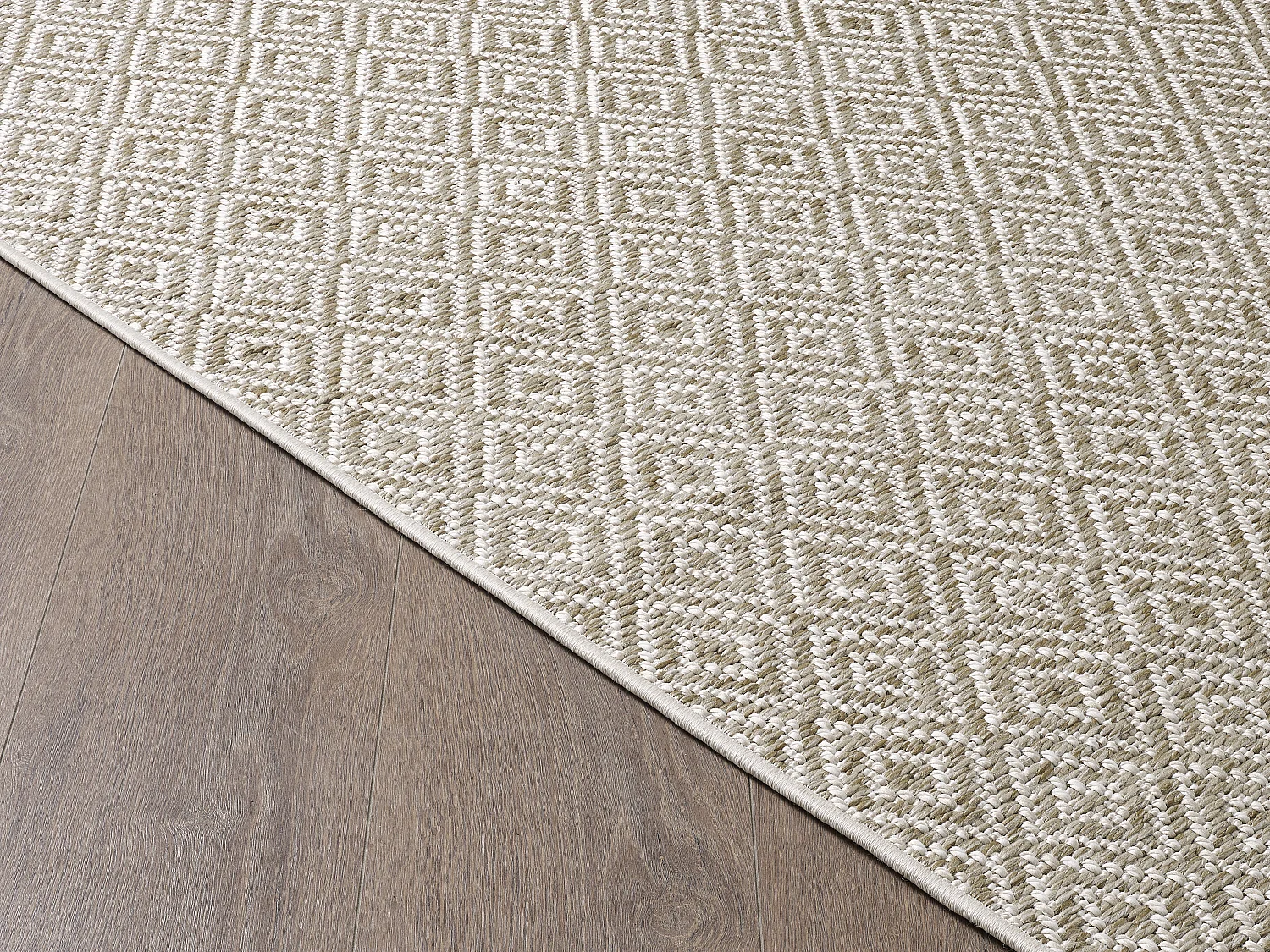 Tapis Maldives extérieur design diamant boho, Marron, 80 x 150 cm