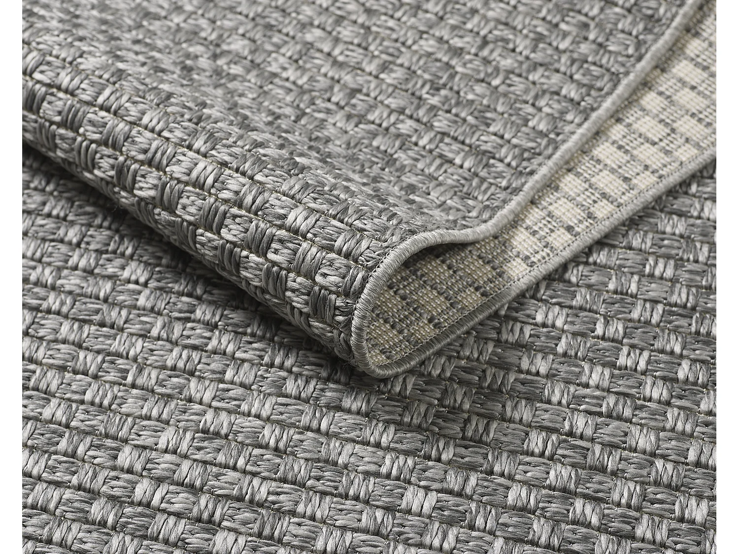 Tapis Maldives extérieur design boho, Gris, 140 x 200 cm