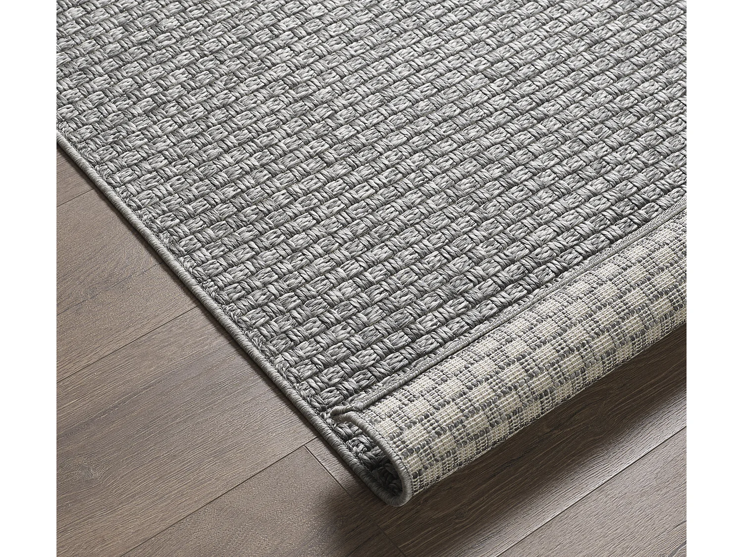 Tapis Maldives extérieur design boho, Gris, 140 x 200 cm