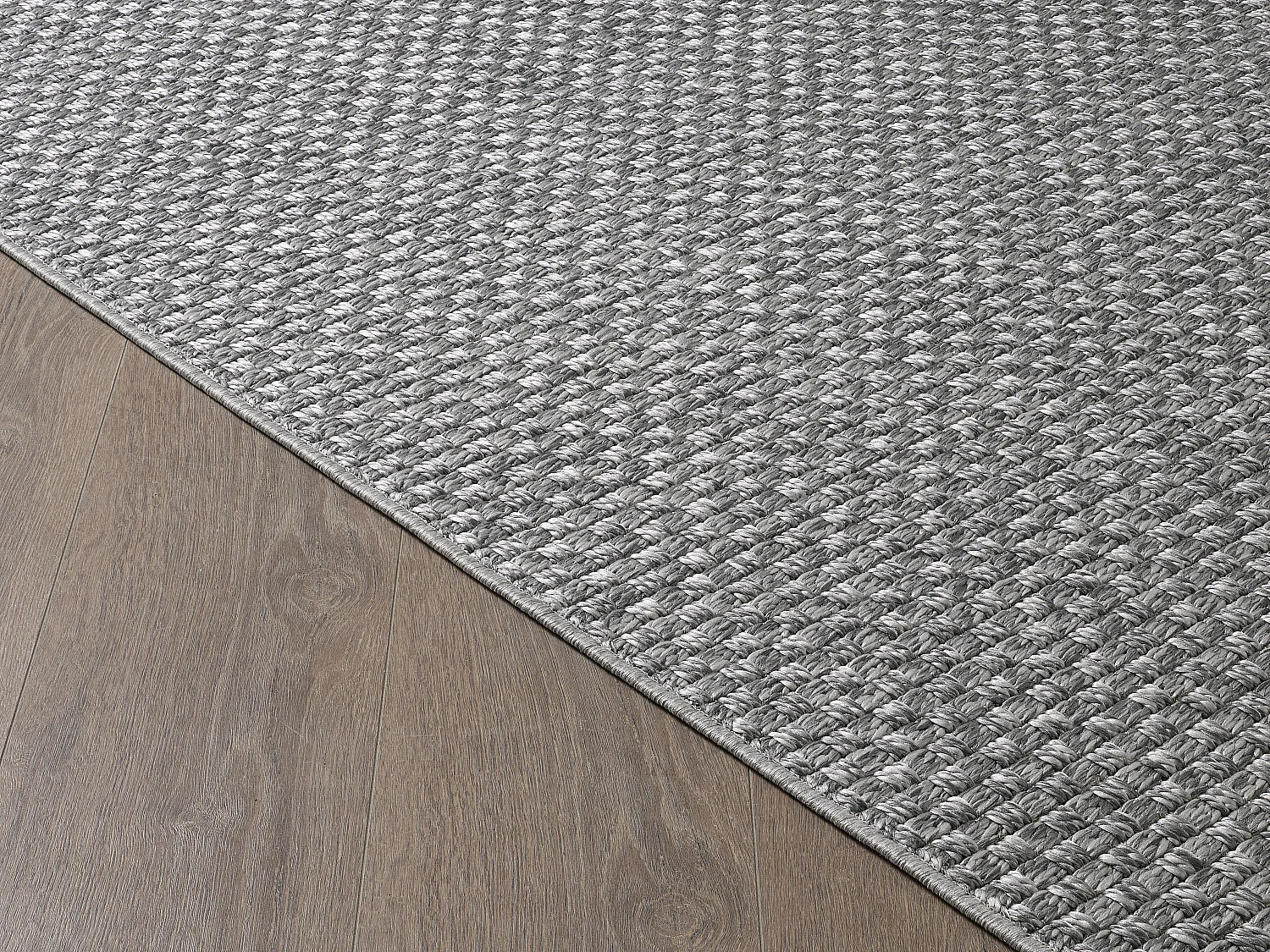 Tapis Maldives extérieur design boho, Gris, 140 x 200 cm