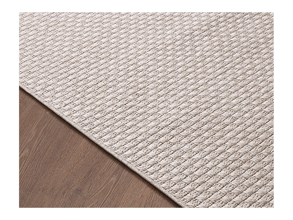 Alfombra Maldive Exterior Diseño Boho, Beige, 80 x 150 cm
