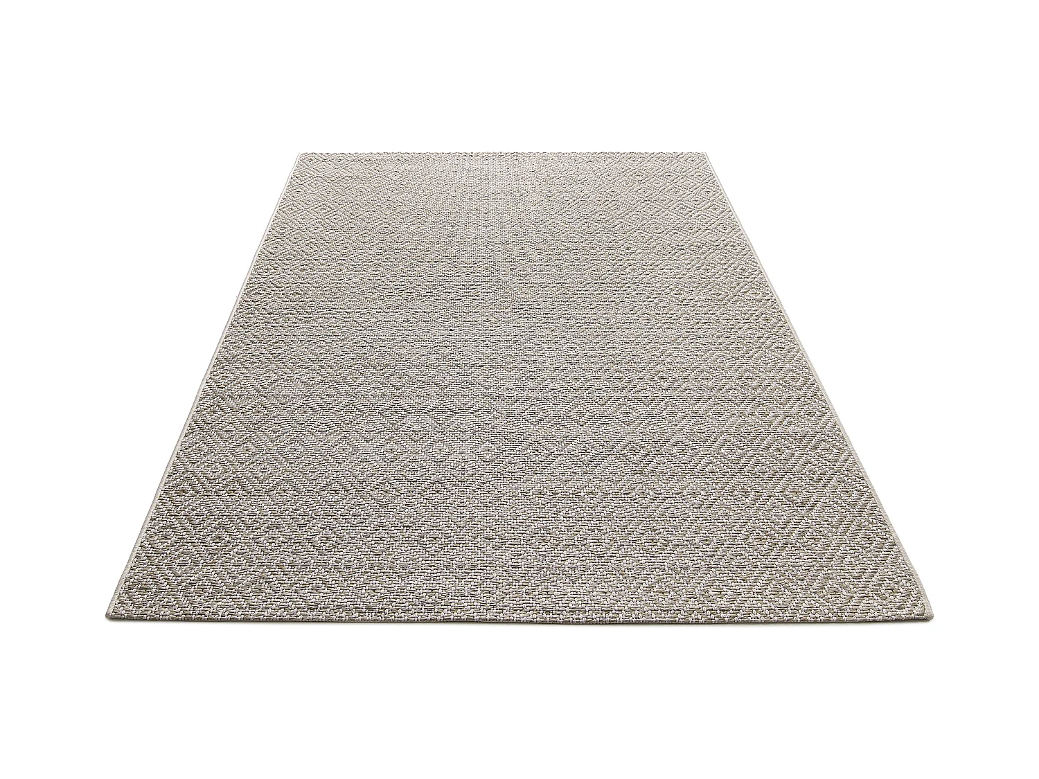 Tapis Maldives extérieur design diamant boho, Marron, 80 x 250 cm