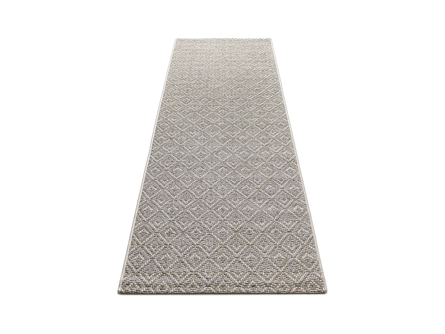 Tapis Maldives extérieur design diamant boho, Marron, 80 x 250 cm