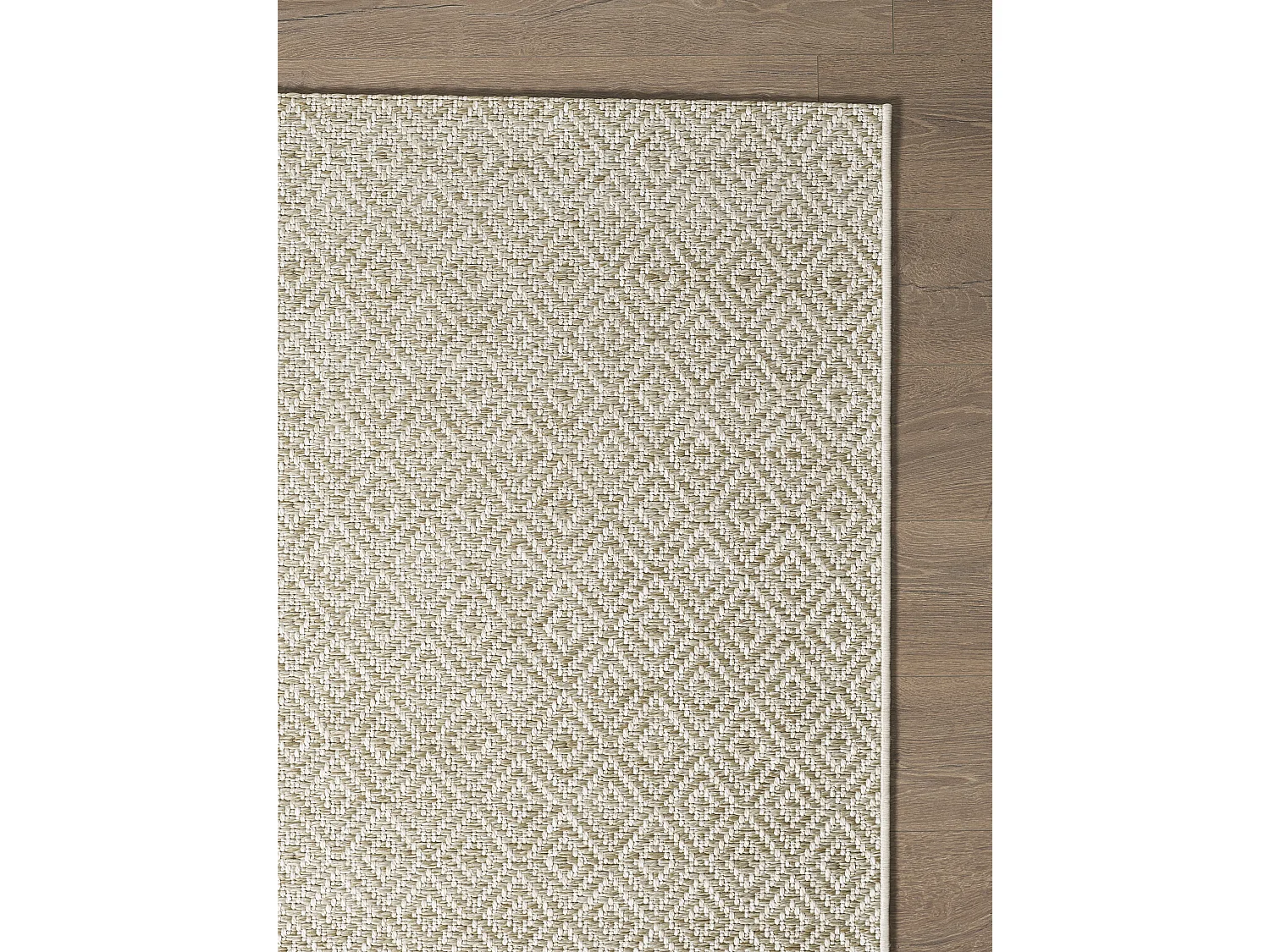 Tapis Maldives extérieur design diamant boho, Marron, 80 x 250 cm