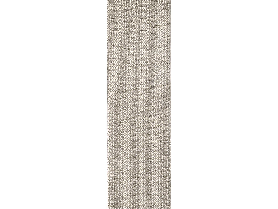 Tapis Maldives extérieur design diamant boho, Marron, 80 x 250 cm