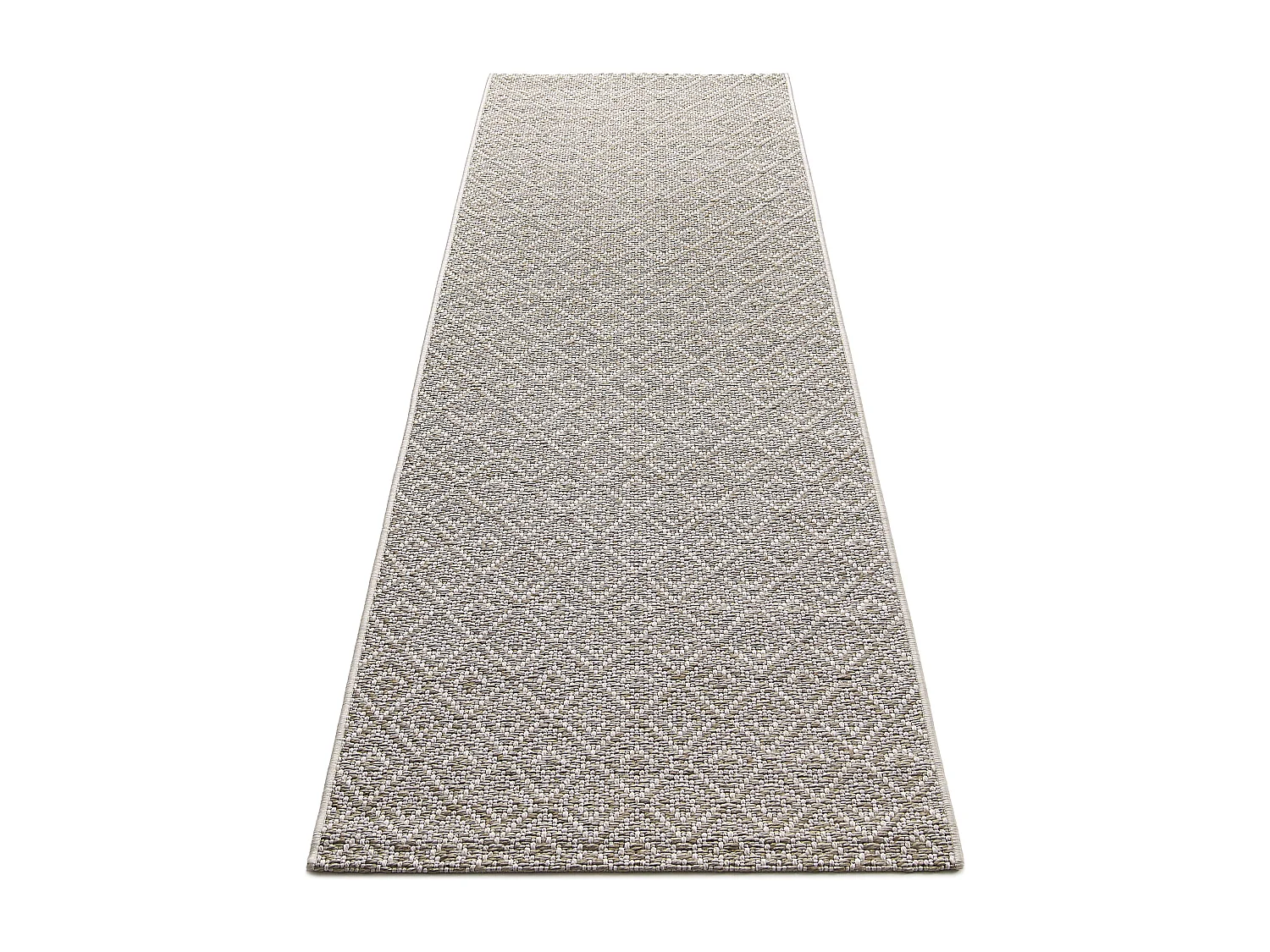 Tapis Maldives extérieur design diamant boho, Marron, 80 x 250 cm