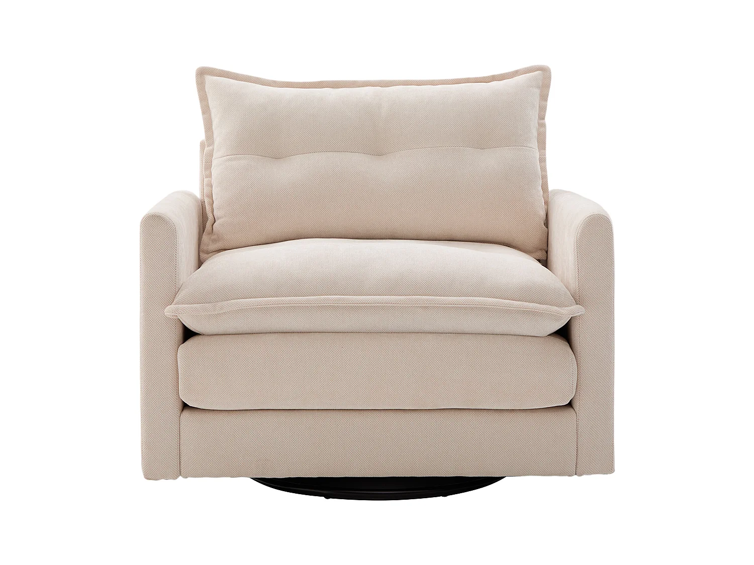 Fauteuil paresseux beige - Chaise longue avec coussins et sac de rangement - pivotant à 360° - pour salon, chambre, bureau et bureau