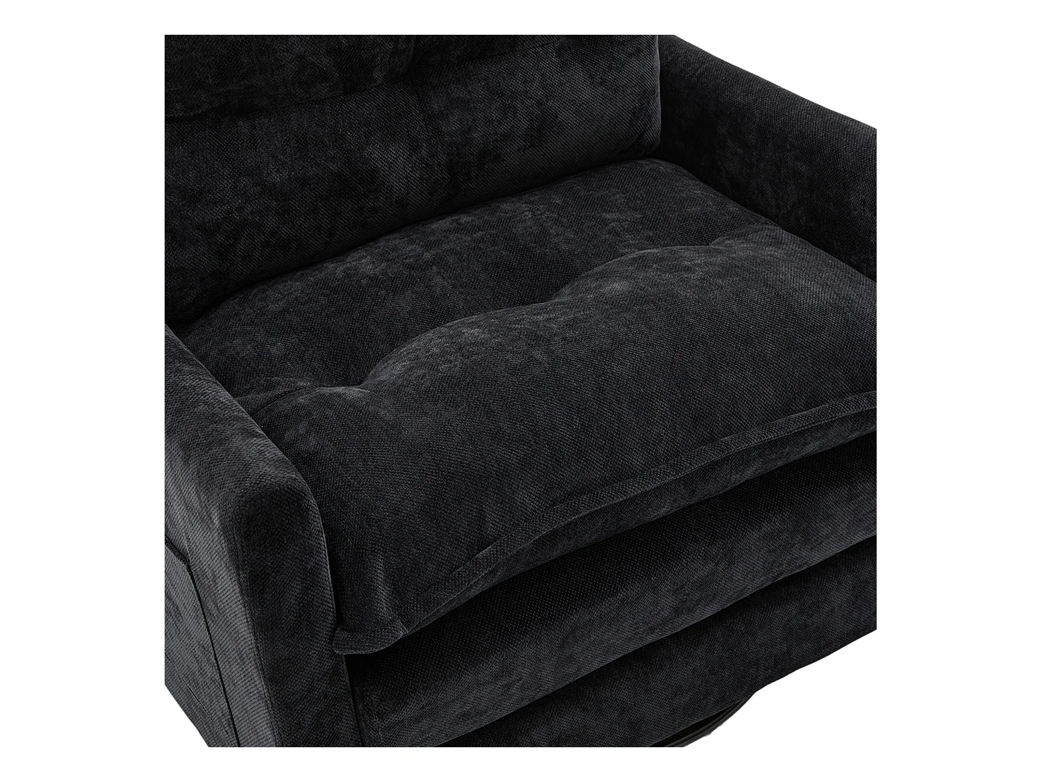 Fauteuil paresseux noir - Chaise longue avec coussins et sac de rangement - pivotant à 360° - pour salon, chambre, bureau et bureau