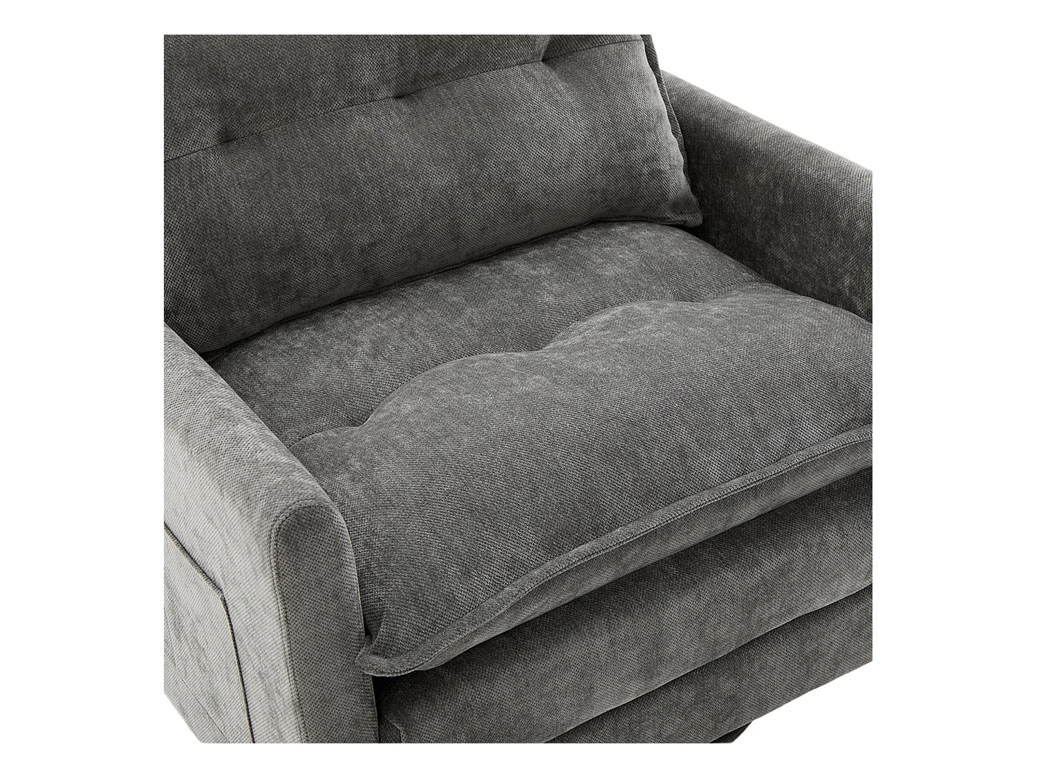 Fauteuil paresseux gris - Chaise longue avec coussins et sac de rangement - pivotant à 360° - pour salon, chambre, bureau et bureau