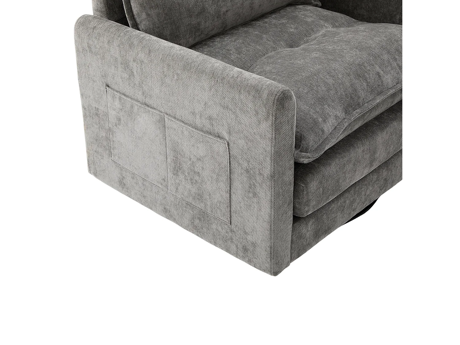 Fauteuil paresseux gris - Chaise longue avec coussins et sac de rangement - pivotant à 360° - pour salon, chambre, bureau et bureau
