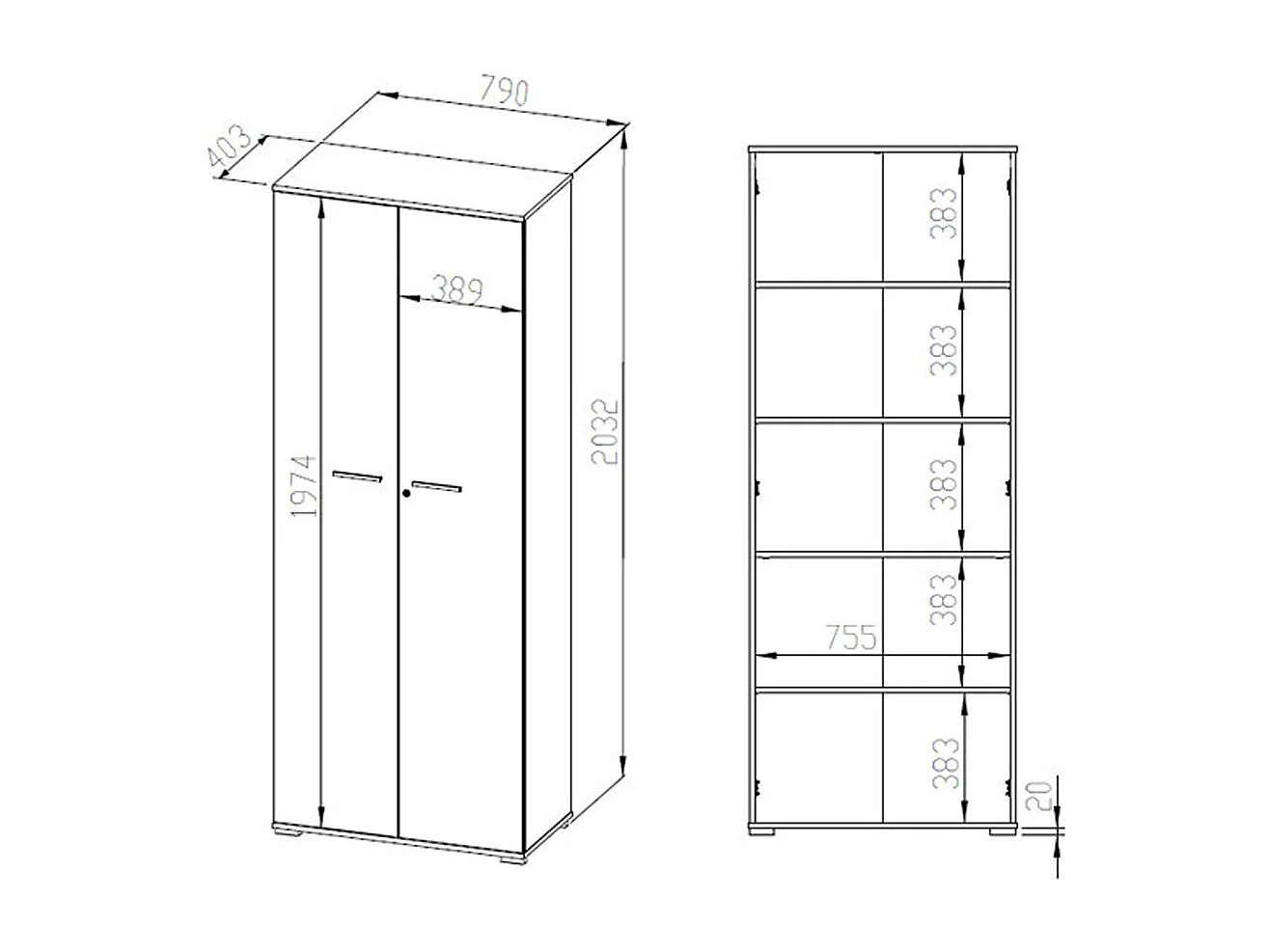 AKTENSCHRANK Optimal Sonoma Eiche hell 79 / 41 / 204cm