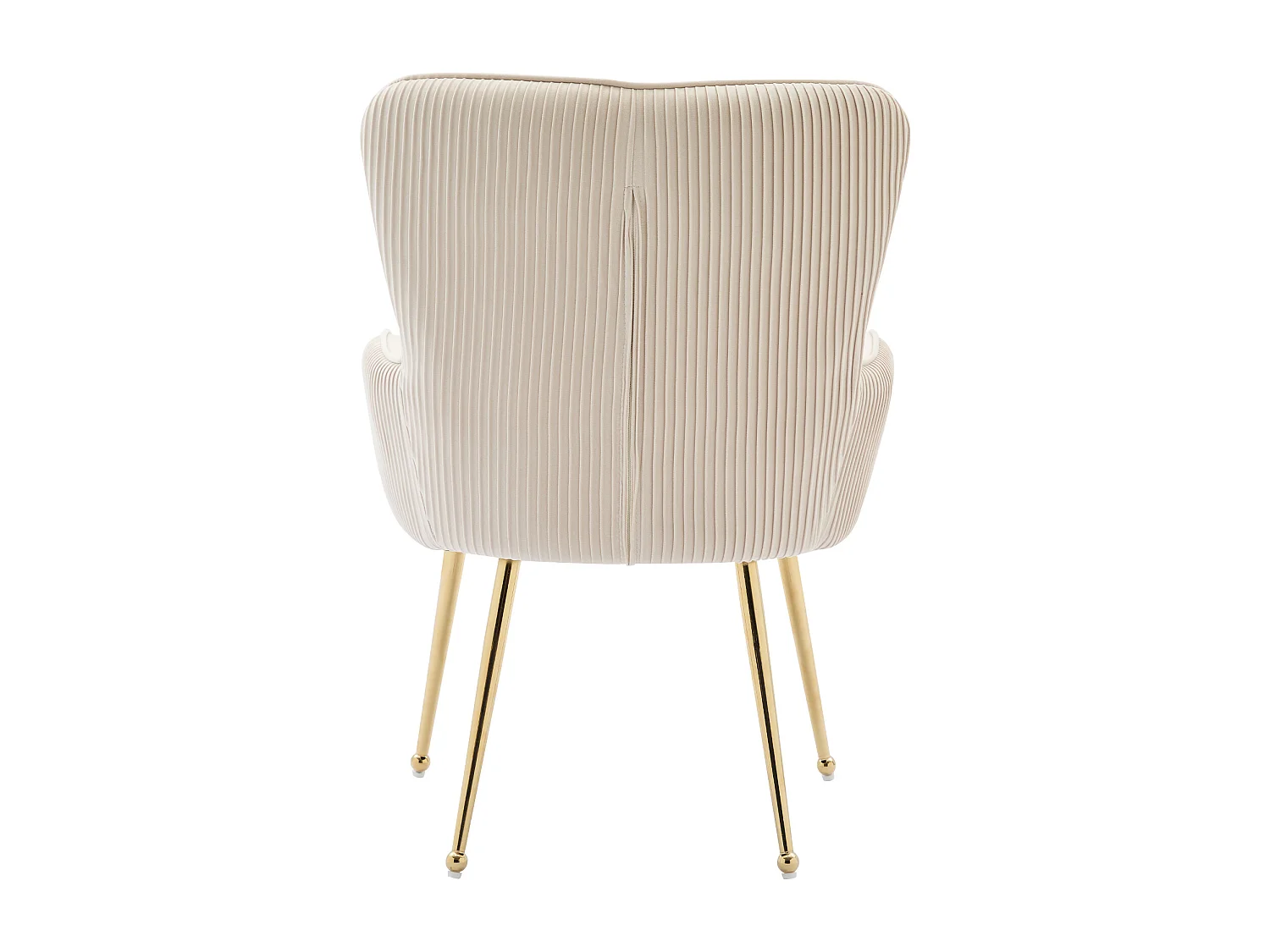 Lot de 2 chaises de salle à manger en velours - avec accoudoirs et pieds en métal doré - beige