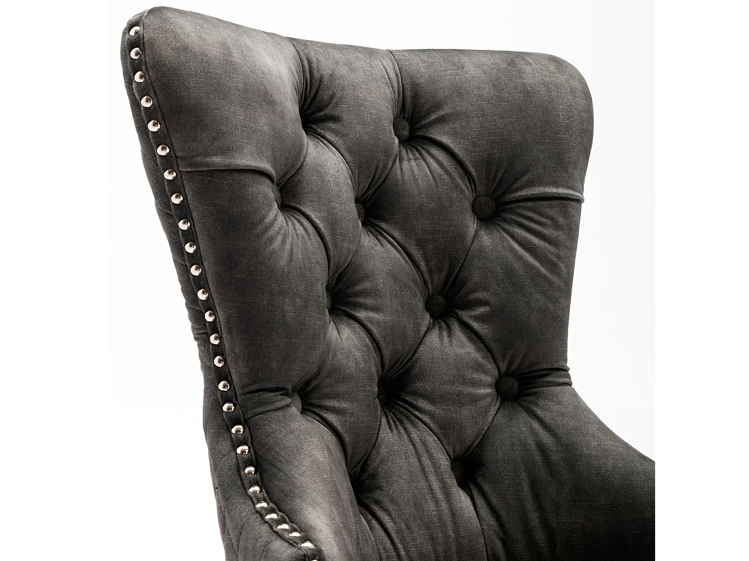 Lot de 2 chaises de salle à manger - velours gris - Chaise rembourrée avec pieds réglables - pour chambre et salon