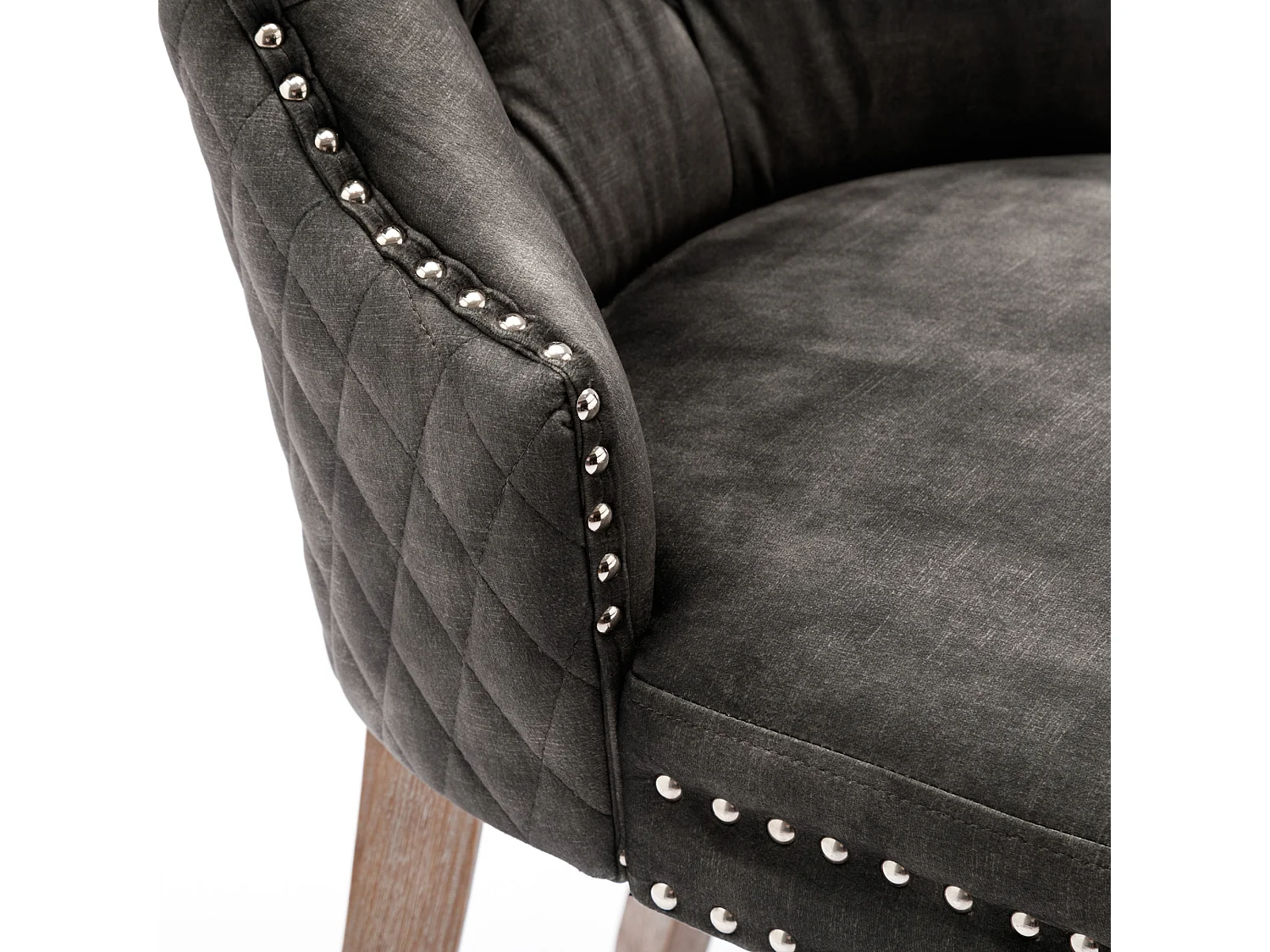 Lot de 2 chaises de salle à manger - velours gris - Chaise rembourrée avec pieds réglables - pour chambre et salon