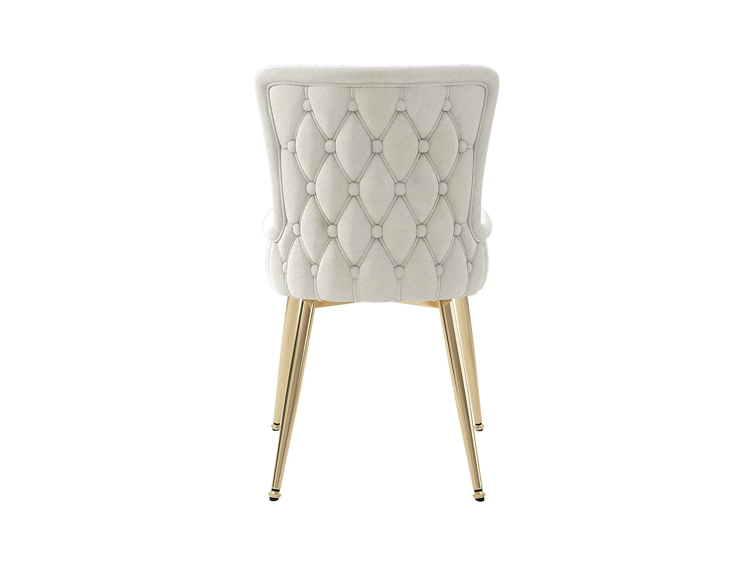 Lot de 4 chaises de salle à manger - velours beige - avec pieds en métal doré - pour salon et salle à manger