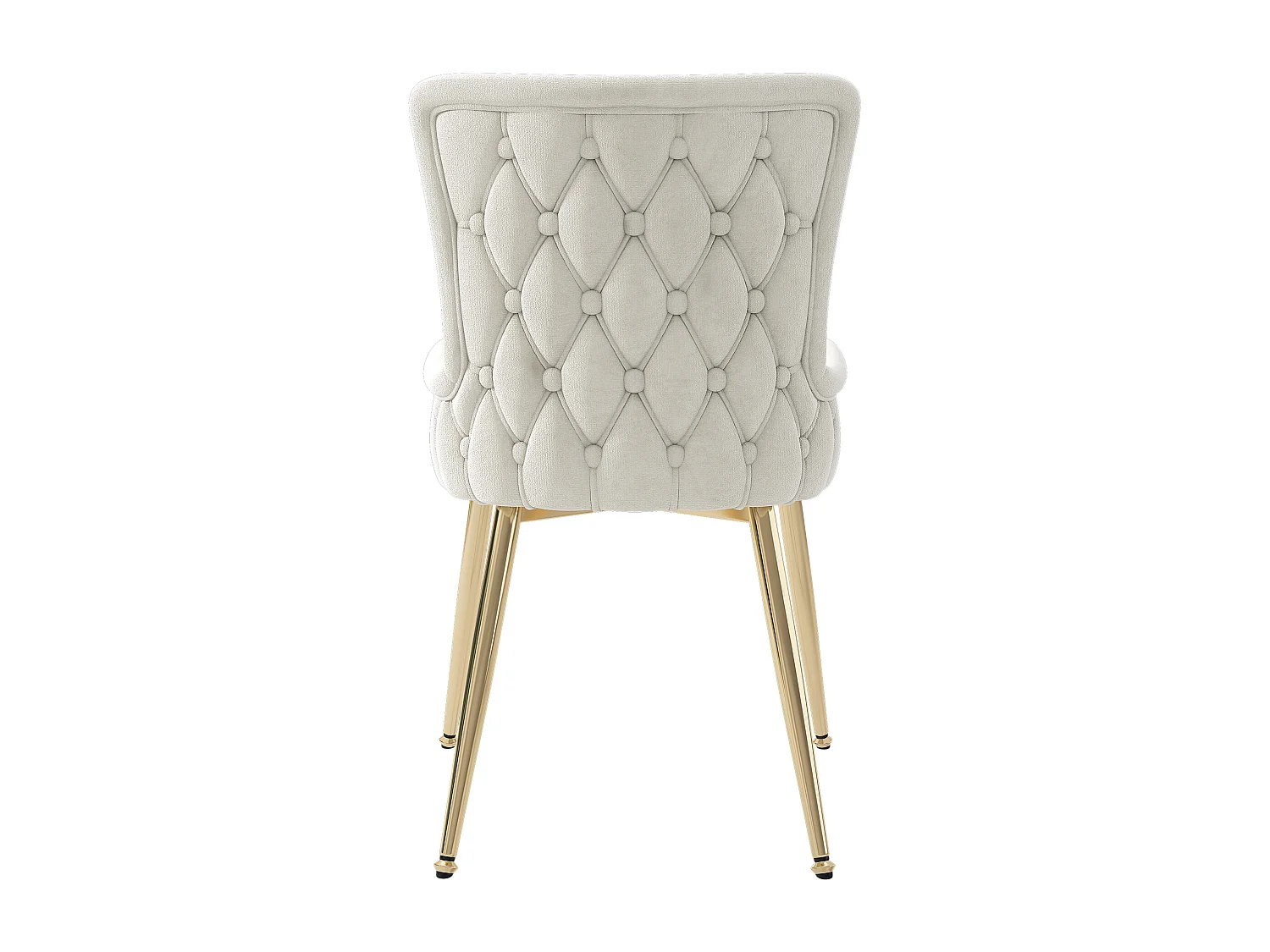 Lot de 4 chaises de salle à manger - velours beige - avec pieds en métal doré - pour salon et salle à manger