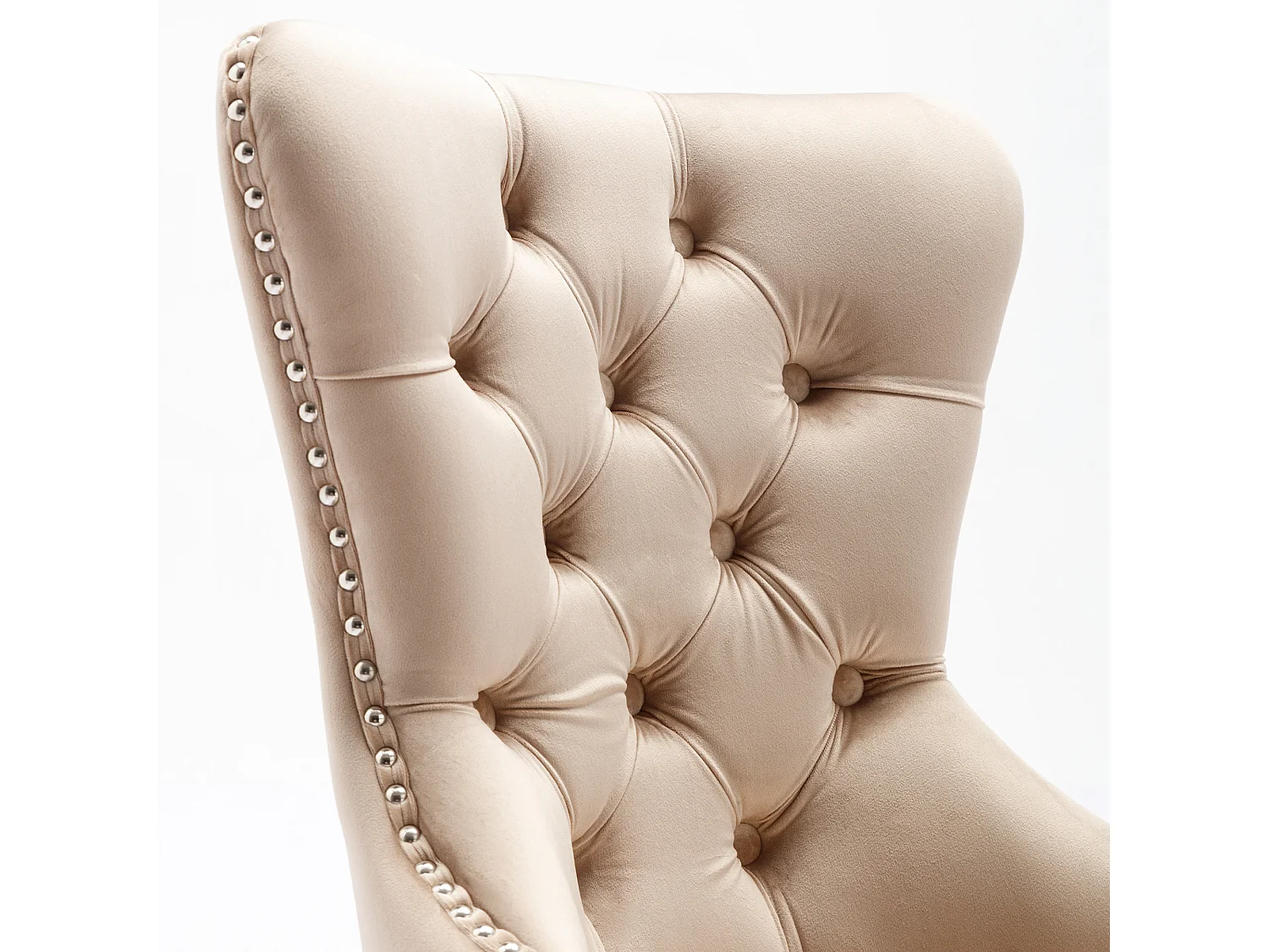 Juego de 2 sillas de comedor - terciopelo beige - Silla tapizada con patas ajustables - para dormitorio y salón