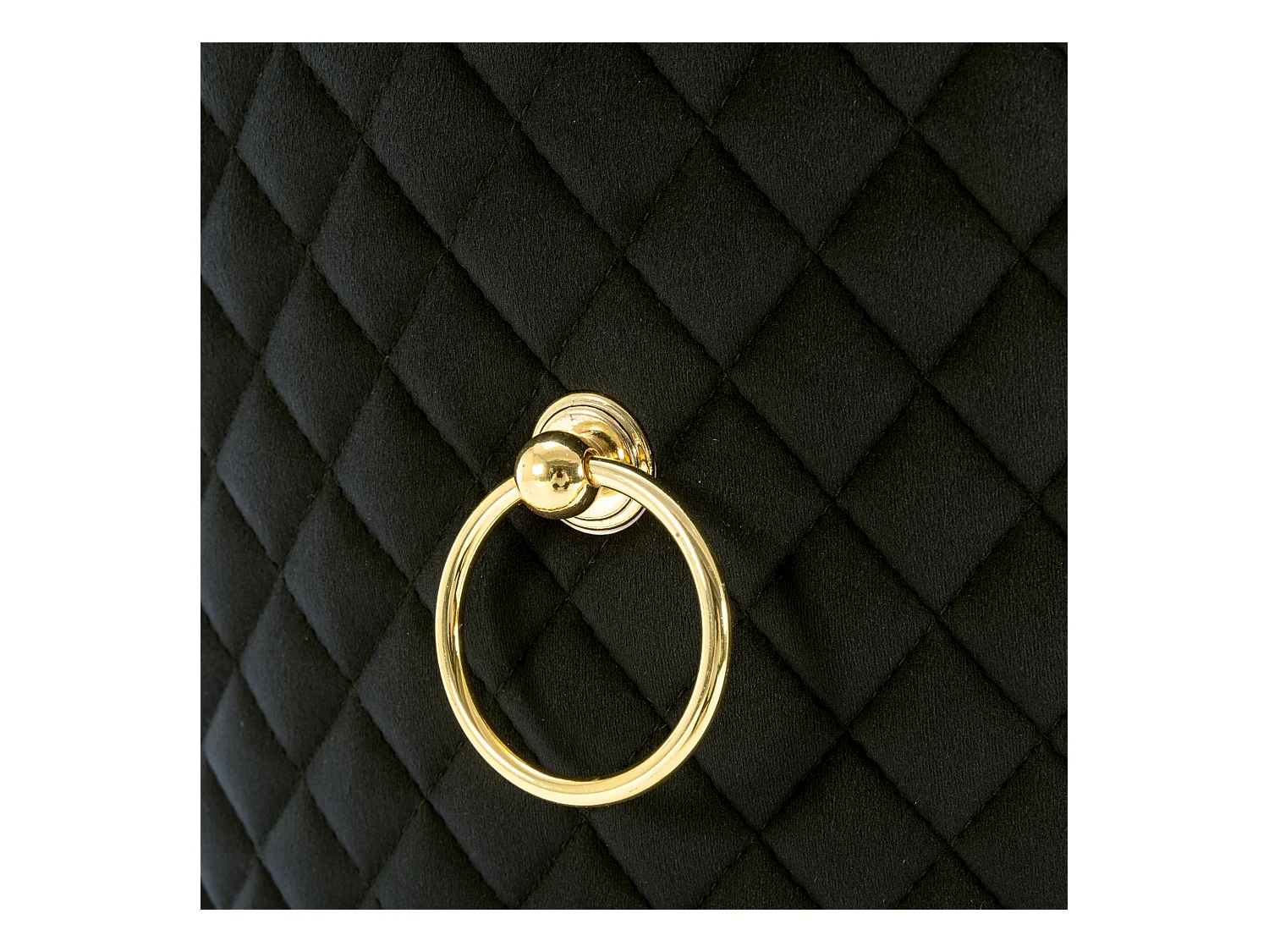 Lot de 2 chaises de salle à manger - velours noir - Chaise rembourrée avec garniture cloutée et pieds en métal doré