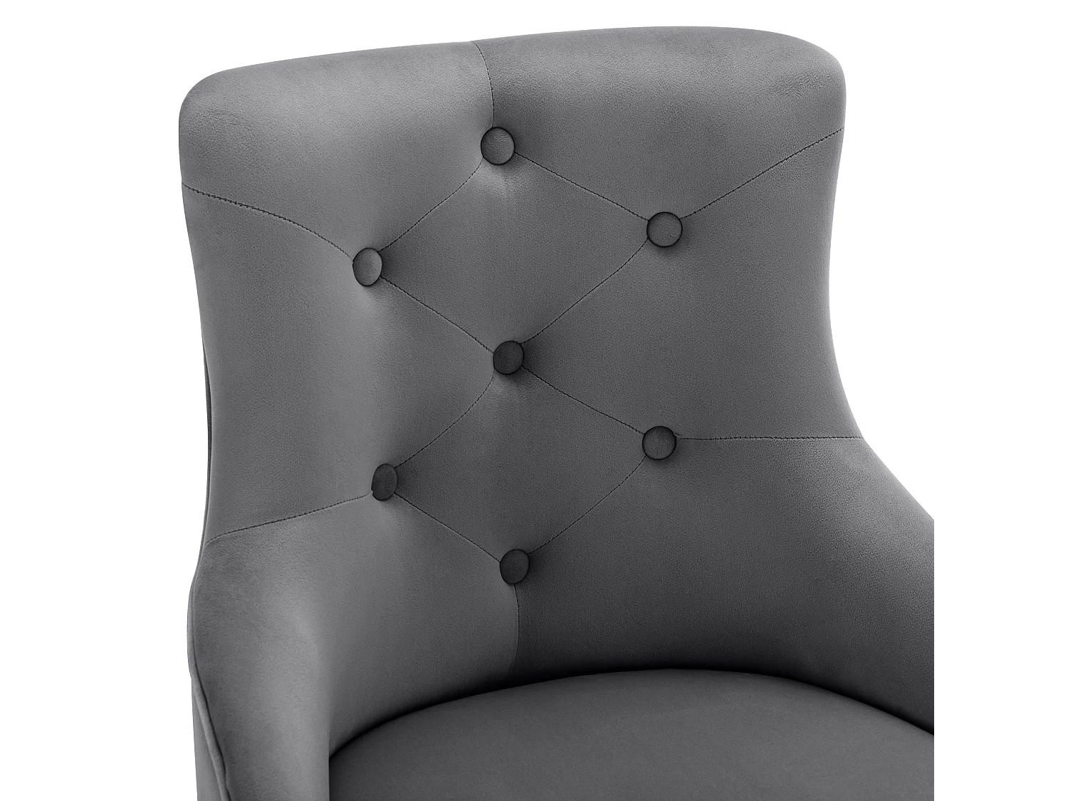 Lot de 2 chaises de salle à manger - velours gris - avec coussin lombaire et pieds en métal - pour salon et salle à manger