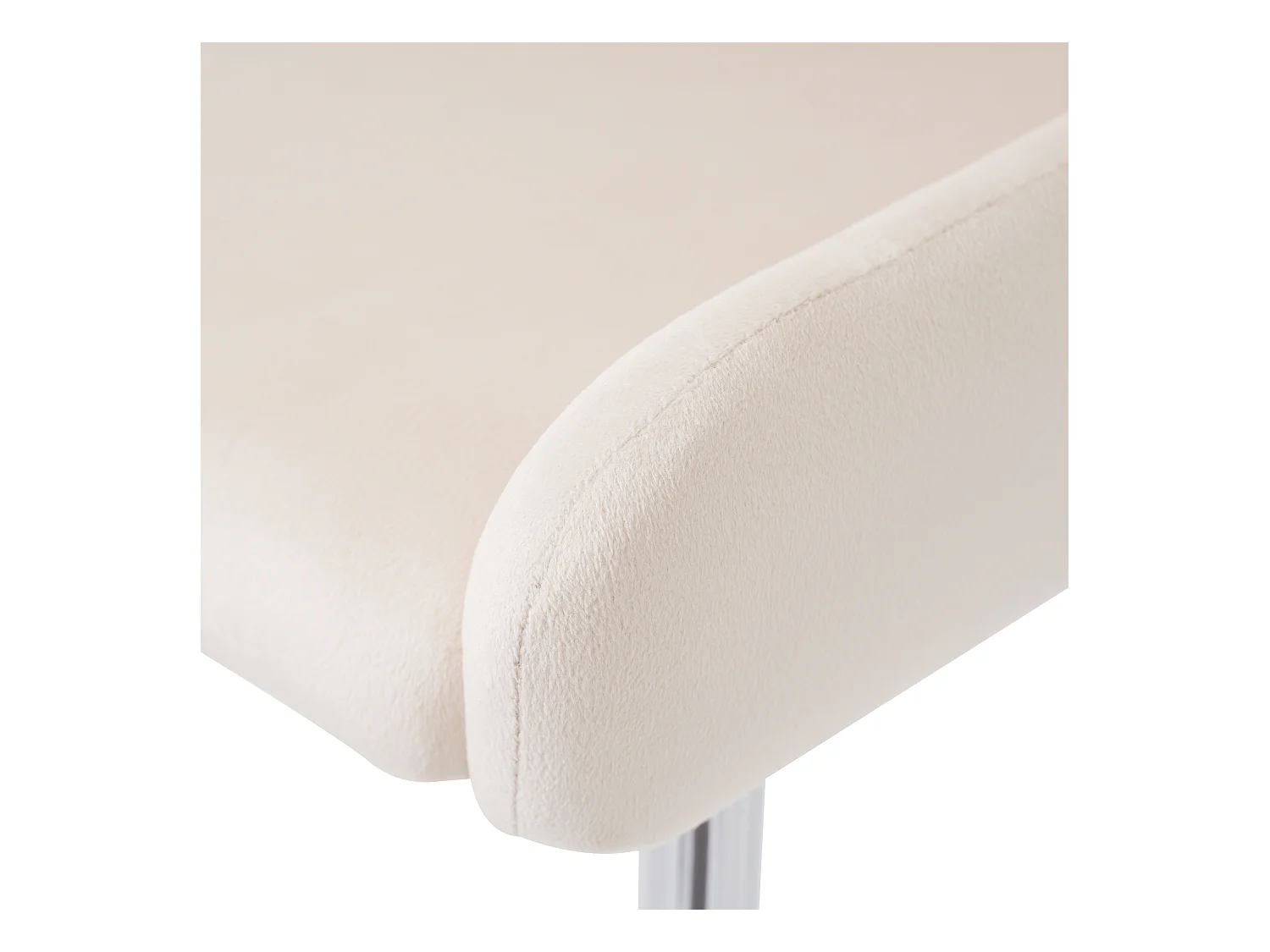 Juego de 4 sillas de comedor - terciopelo beige - con patas y respaldo plateados - para comedor y dormitorio