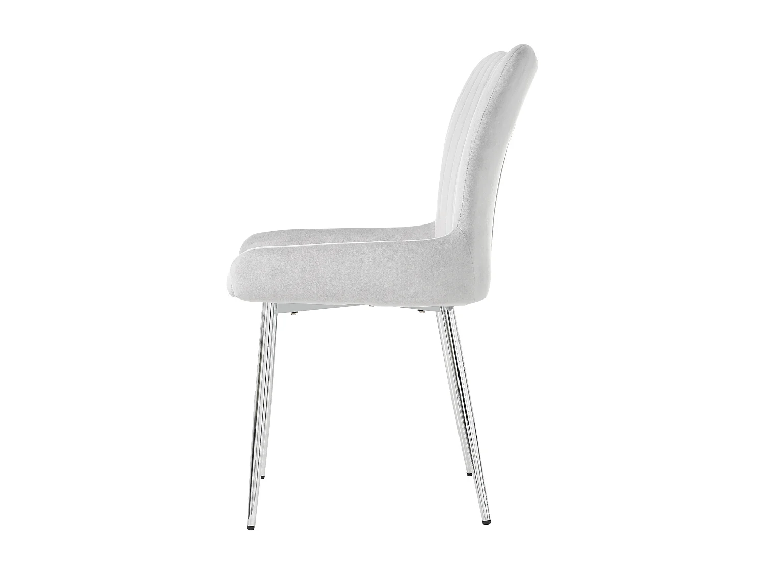 Lot de 2 chaises de salle à manger - velours gris - avec pieds en métal et dossier - pour salon et salle à manger