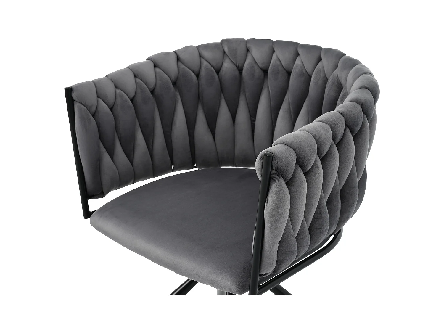 Juego de 2 sillas de comedor giratorias - terciopelo gris - con reposabrazos acolchados y patas de metal