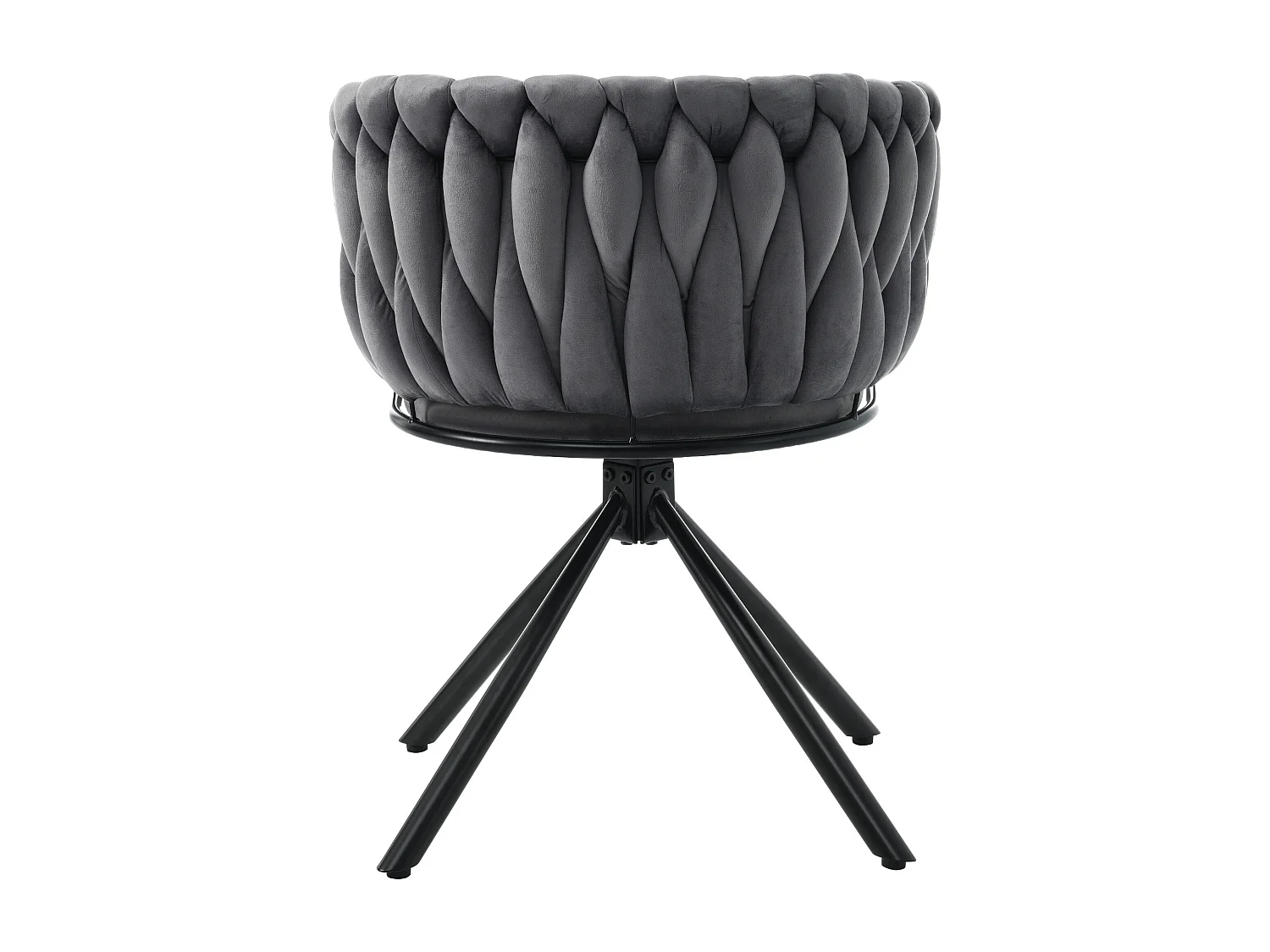 Lot de 2 chaises de salle à manger pivotantes - velours gris - avec accoudoirs rembourrés et pieds en métal