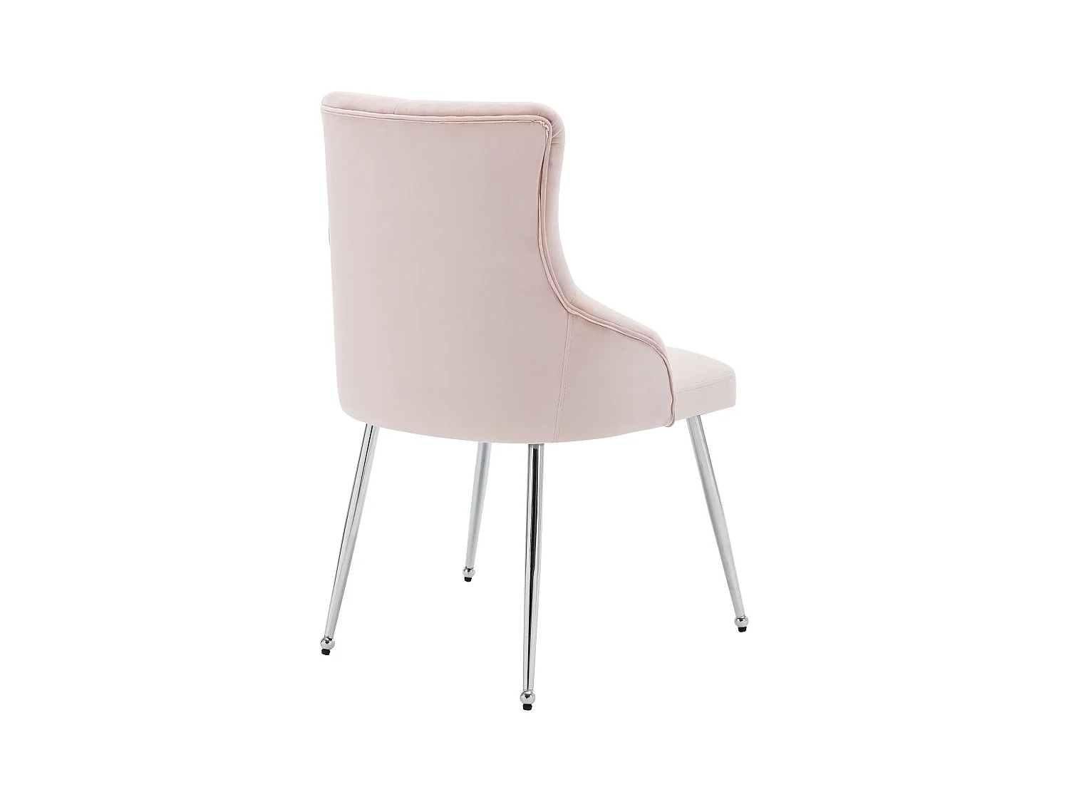 Lot de 2 chaises de salle à manger - velours rose - avec dossier et coussin lombaire - pour chambre et salle à manger