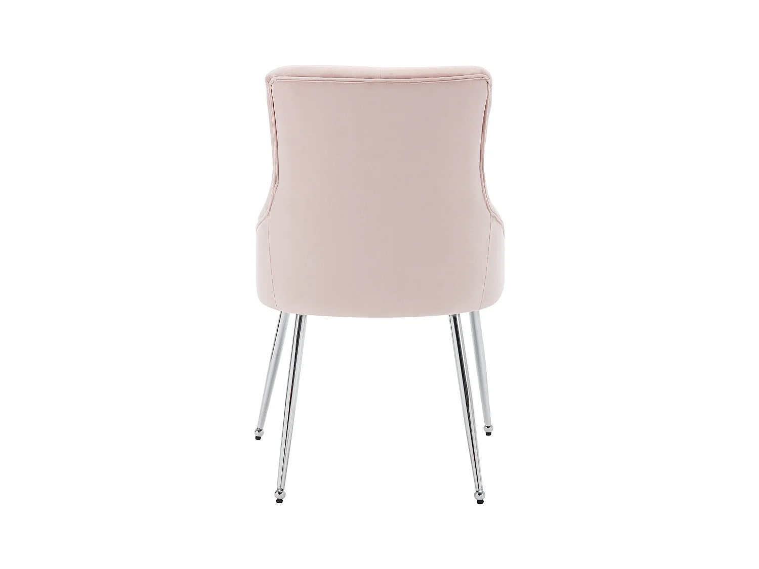 Lot de 2 chaises de salle à manger - velours rose - avec dossier et coussin lombaire - pour chambre et salle à manger