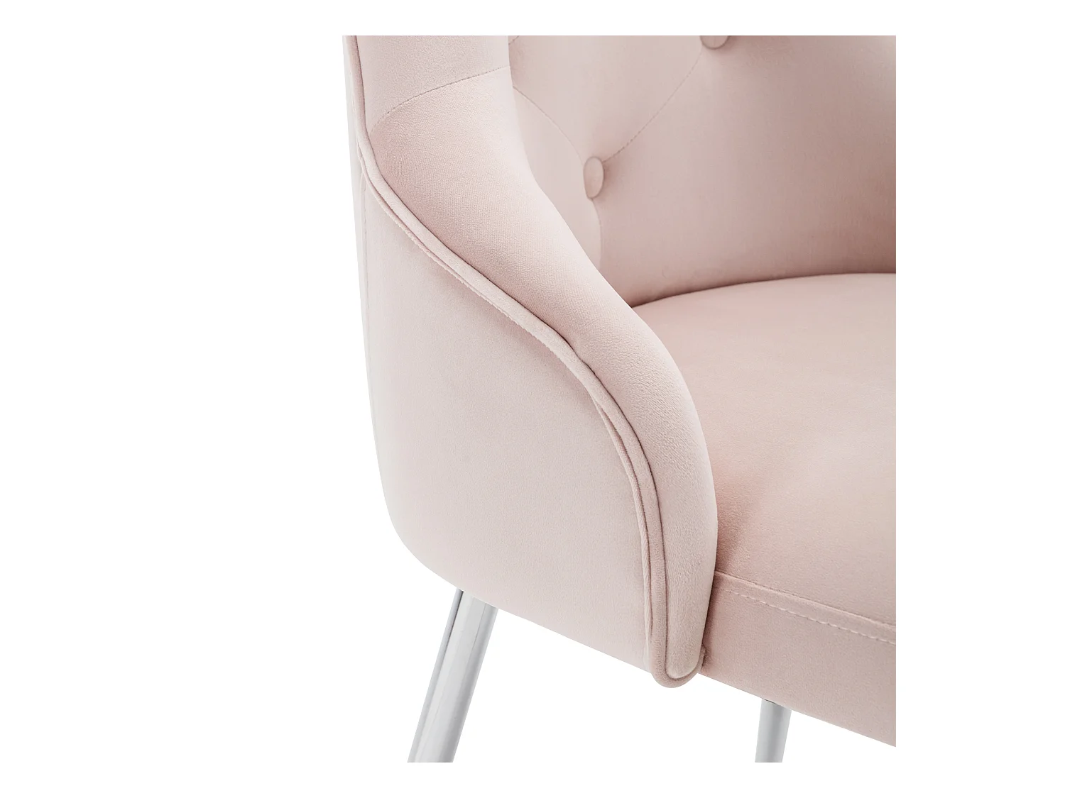 Lot de 2 chaises de salle à manger - velours rose - avec dossier et coussin lombaire - pour chambre et salle à manger