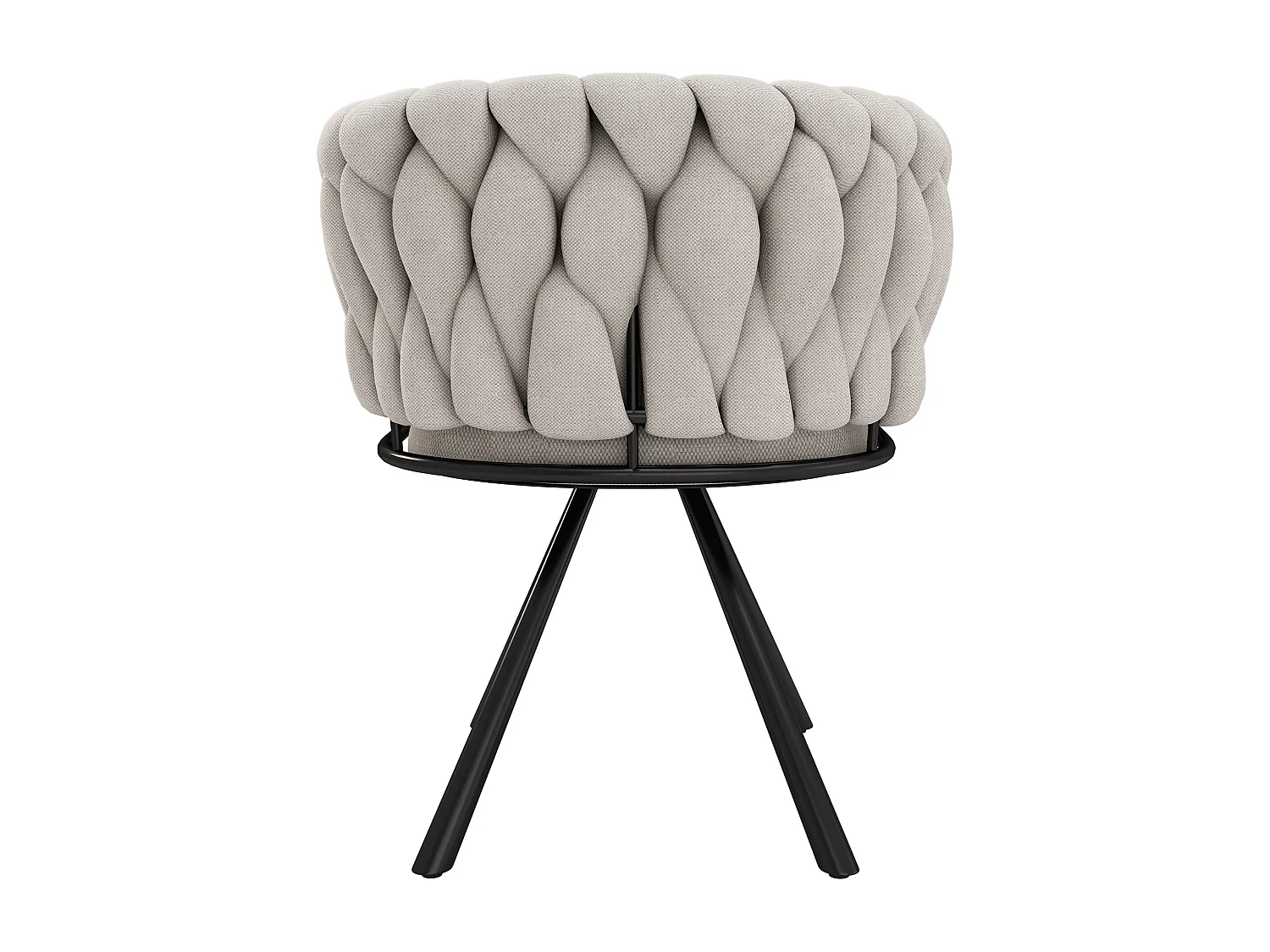 Set di 2 sedie girevoli da pranzo - lino beige - sedia con schienale - gambe nere - per soggiorno e camera da letto