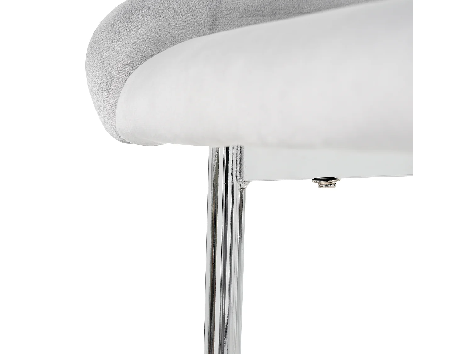 Lot de 4 chaises de salle à manger - velours gris - avec dossier et pieds en métal - pour salon et salle à manger