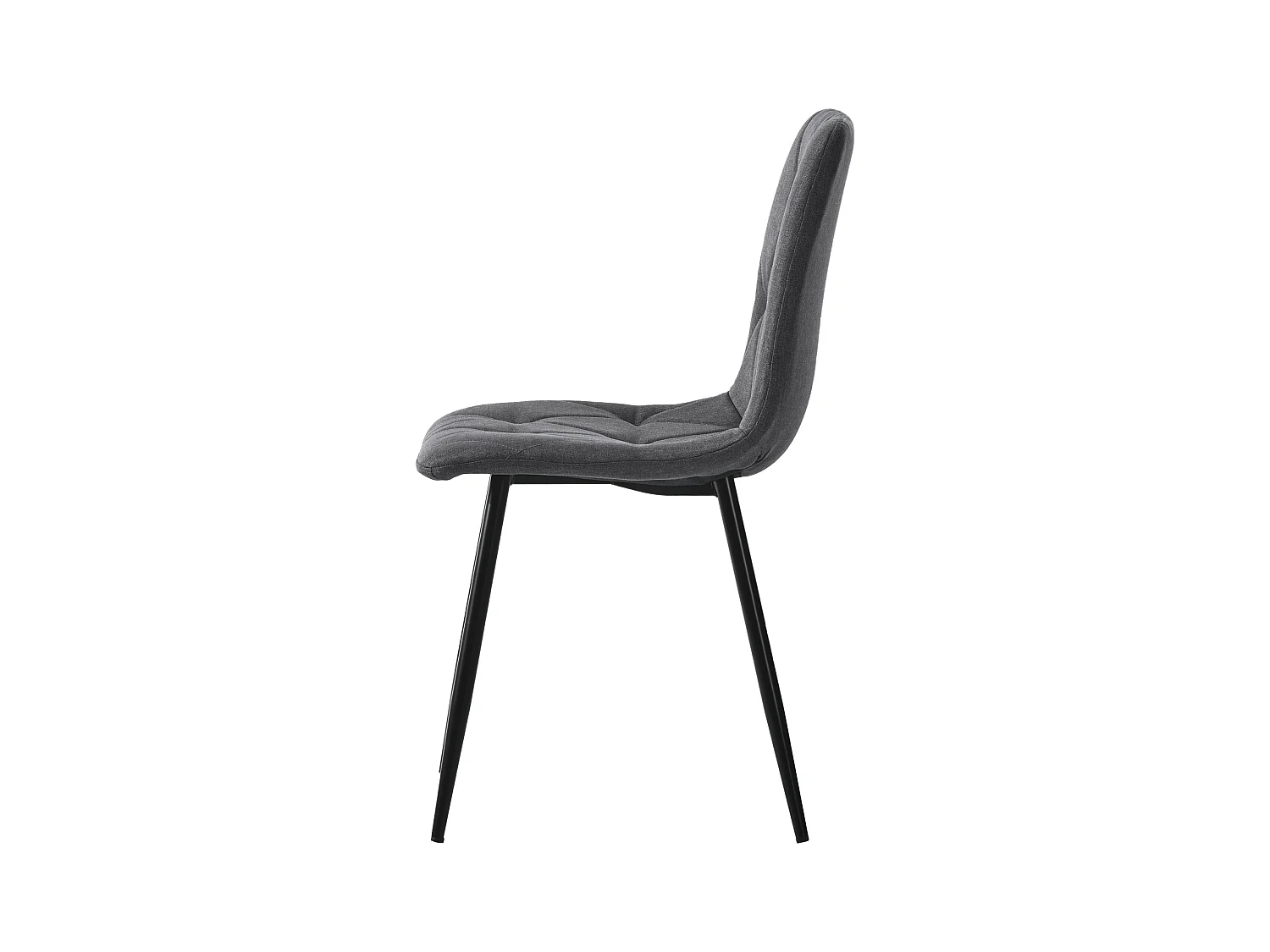 Lot de 4 chaises de salle à manger - chaise de salle à manger en lin gris - avec pieds et dossier en métal