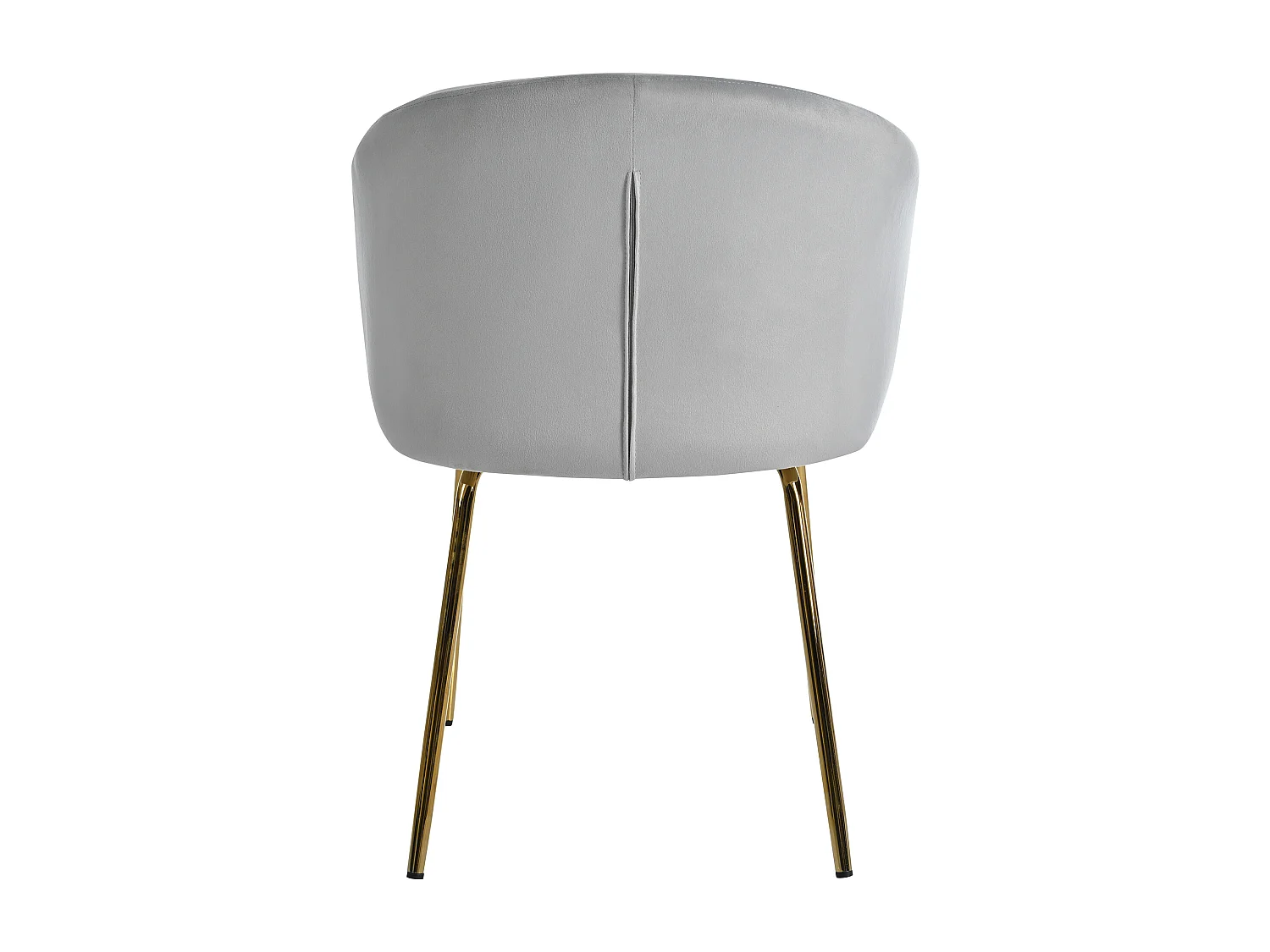 Lot de 2 chaises de salle à manger - tissu velours gris - chaise avec accoudoirs et pieds en métal doré