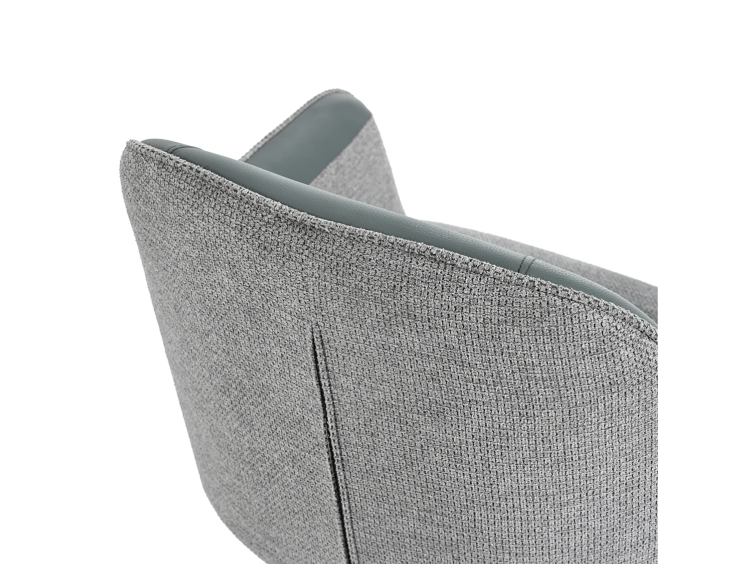 Lot de 2 chaises de salle à manger - Chaise pivotante avec dossier et accoudoirs - similicuir et tissu gris