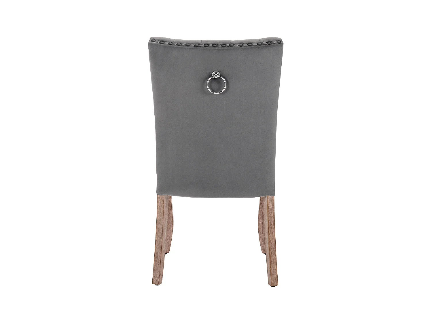 Juego de 4 sillas de comedor - silla de comedor de terciopelo gris - con respaldo acolchado y patas de madera
