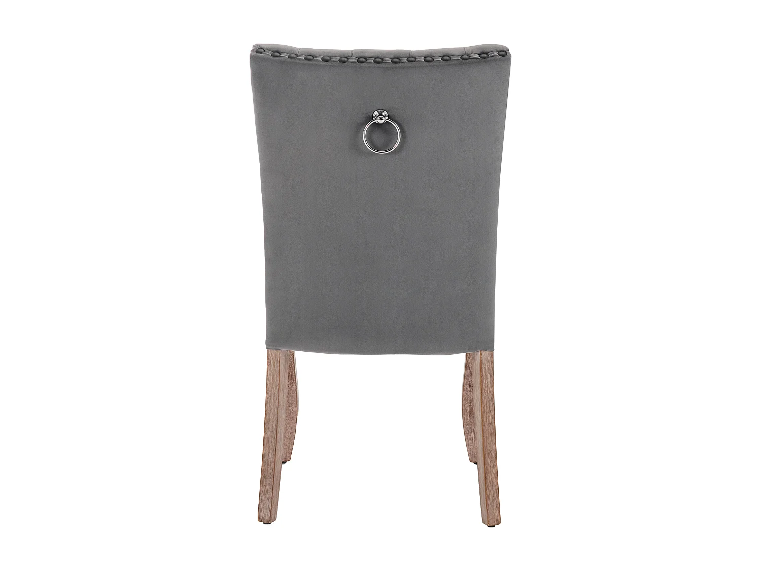 Juego de 4 sillas de comedor - silla de comedor de terciopelo gris - con respaldo acolchado y patas de madera