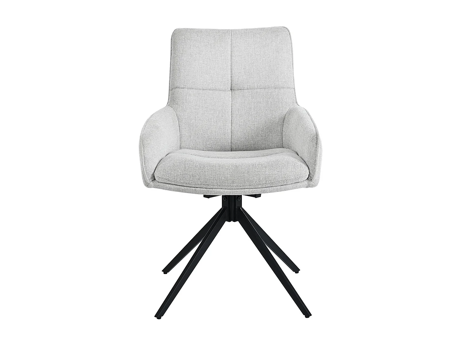 Juego de 2 sillas de comedor - Tela de lino gris - Silla giratoria con respaldo y reposabrazos